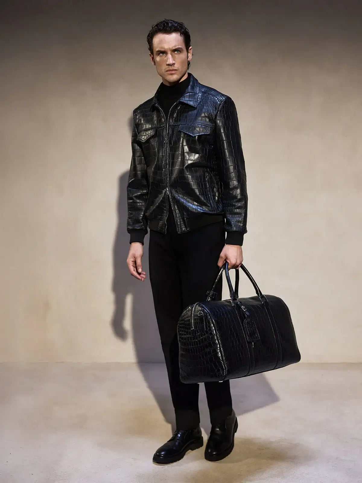 Bespoke jacket made of genuine crocodile leather