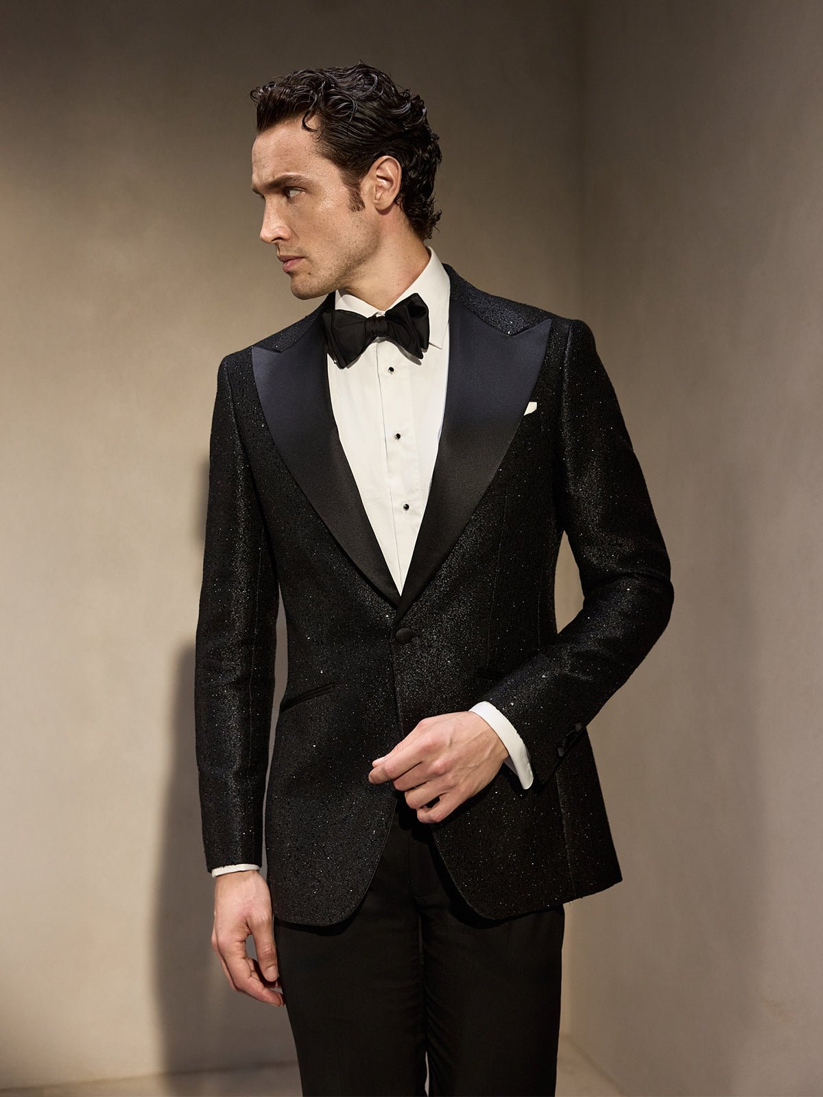 SACOU SMOKING MADE TO MEASURE NEGRU TESATURA CARLO POZZI - Viggo