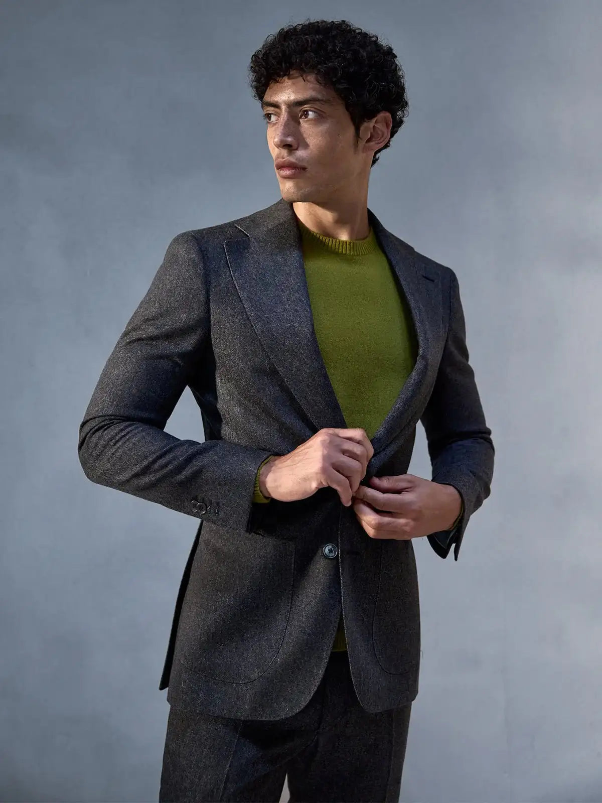 Grey suit Made to Measure Cashjeans Loro Piana fabric