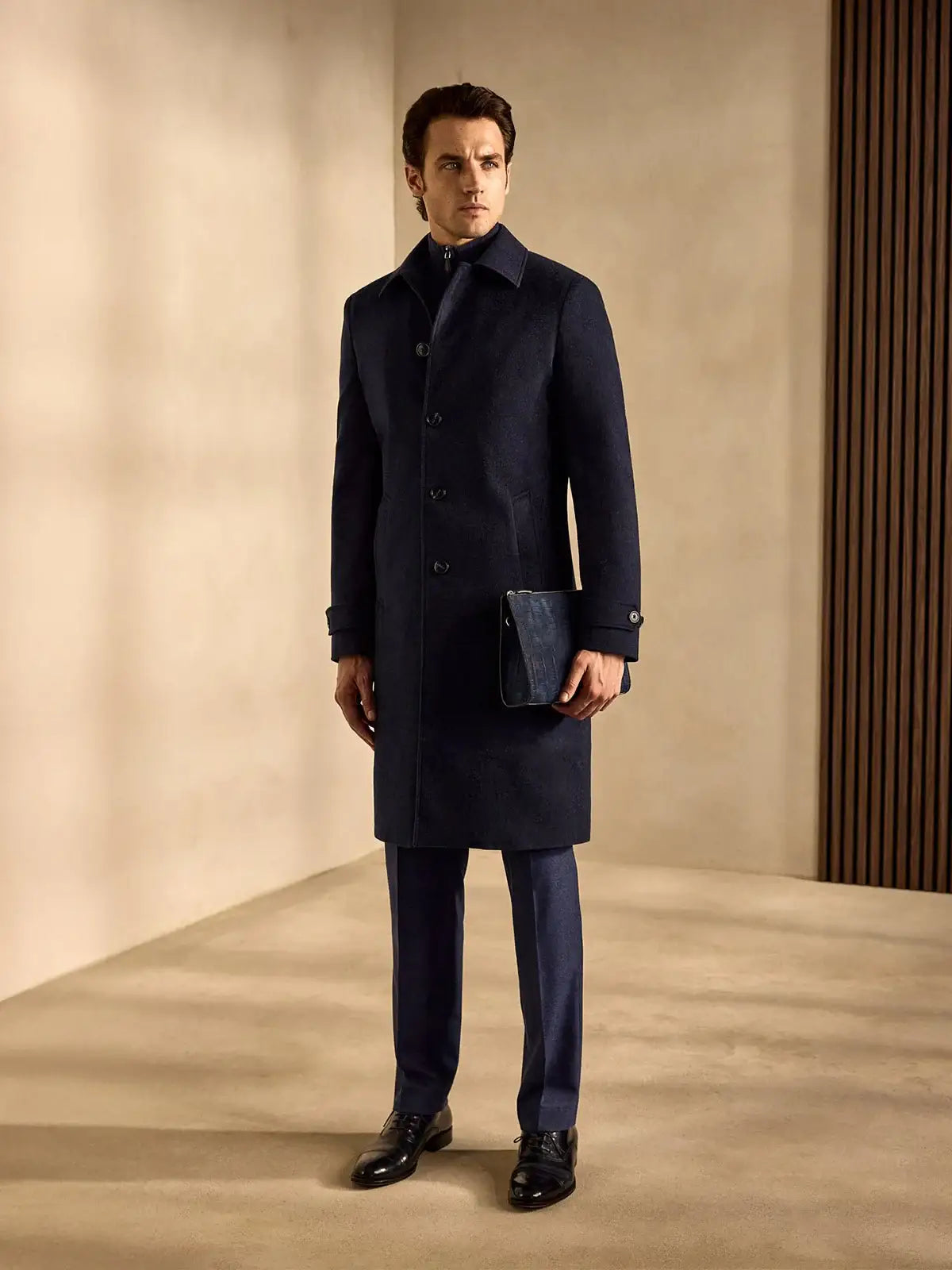 Made to Measure navy coat, Loro Piana cashmere fabric - Viggo
