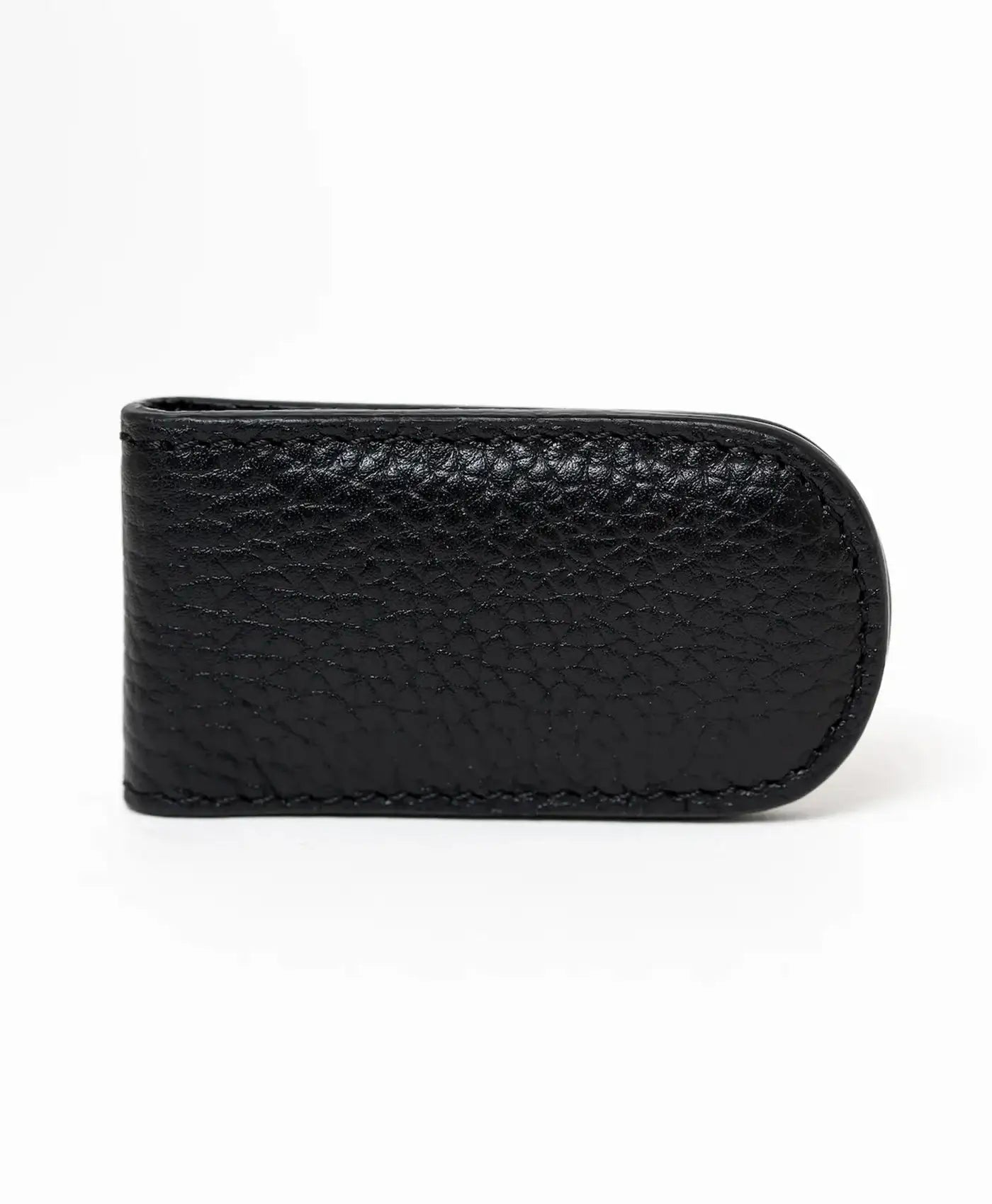 Clips bani negru piele vitel