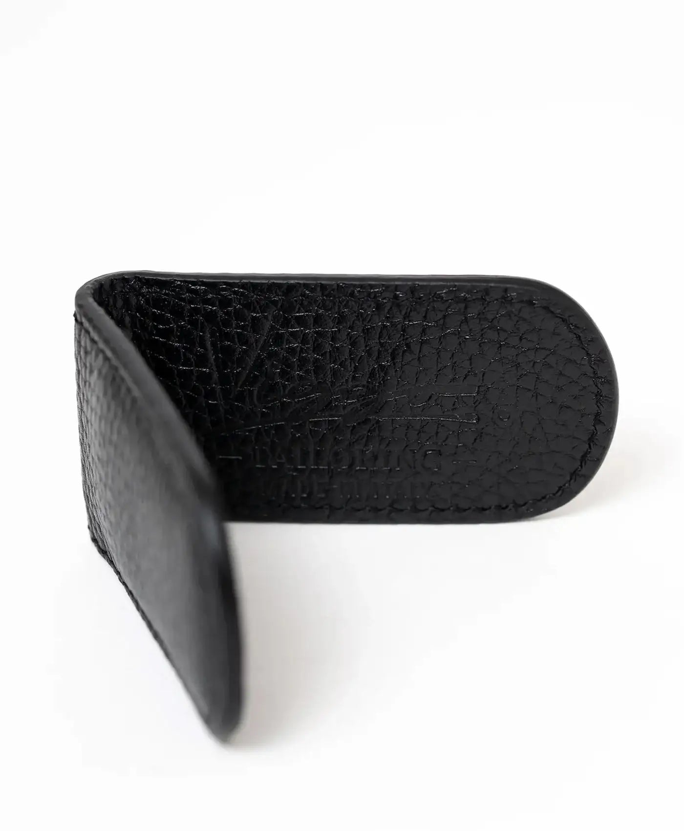 Clips bani negru piele vitel