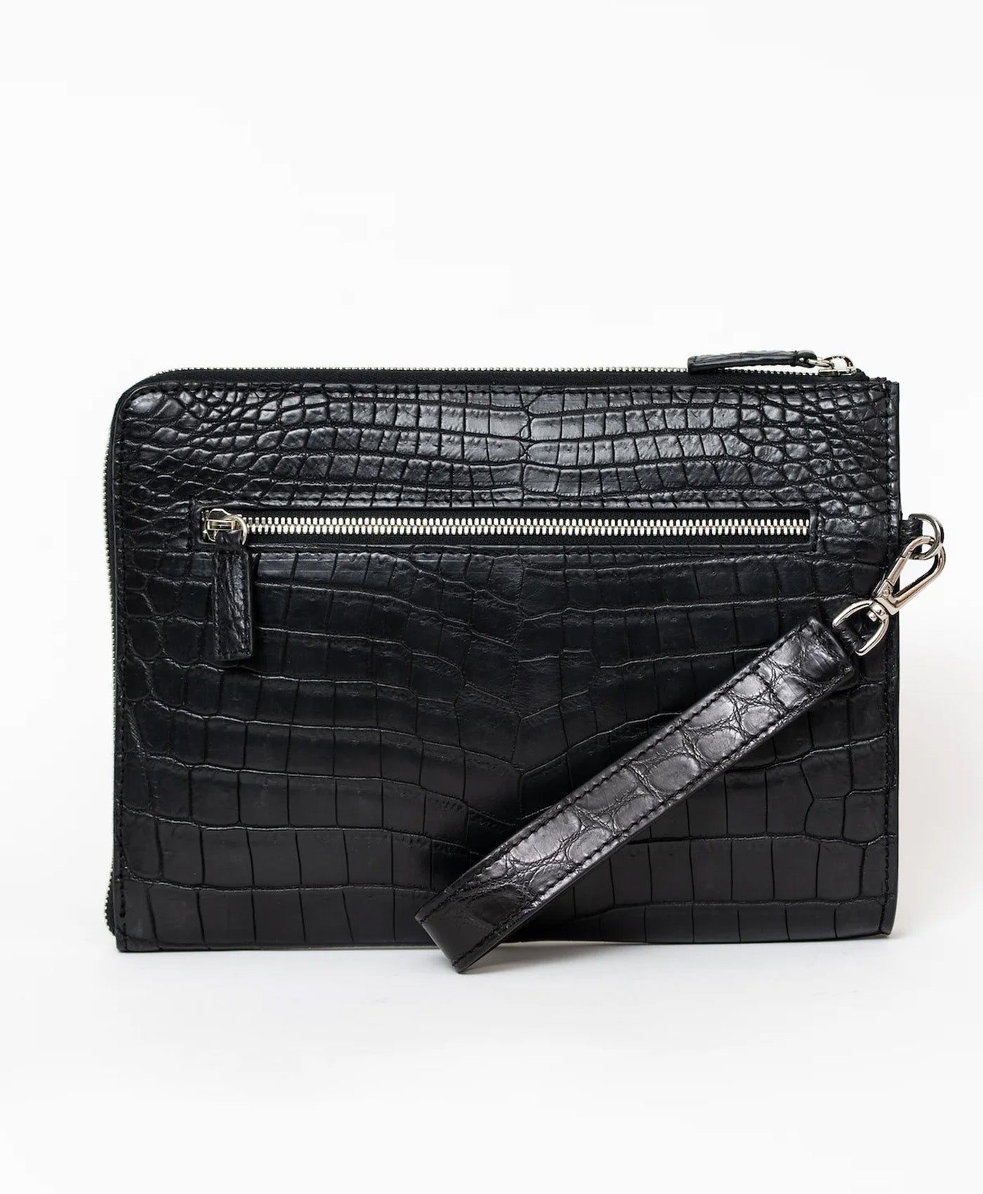 Clutch negru piele aligator
