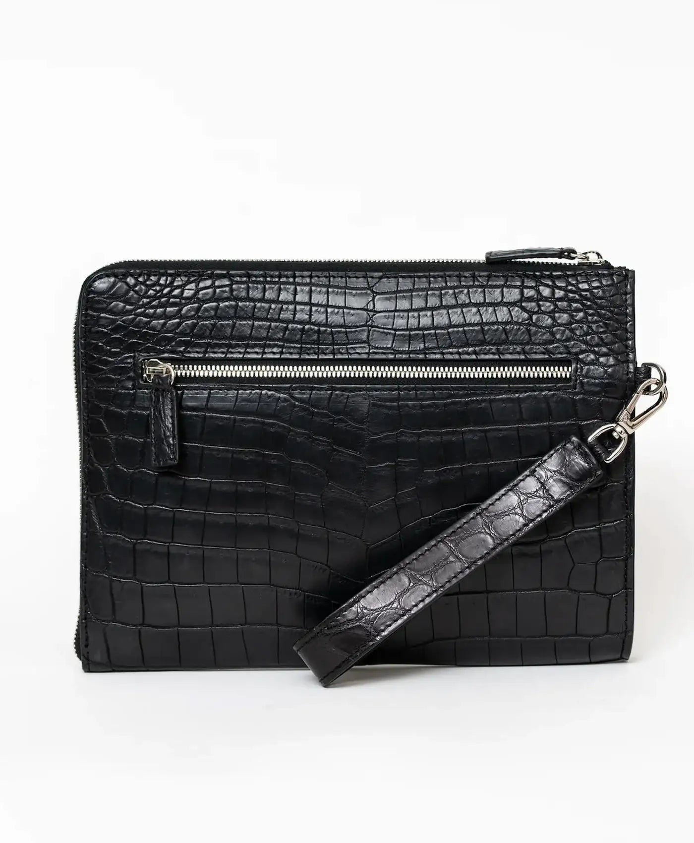 Clutch negru piele aligator