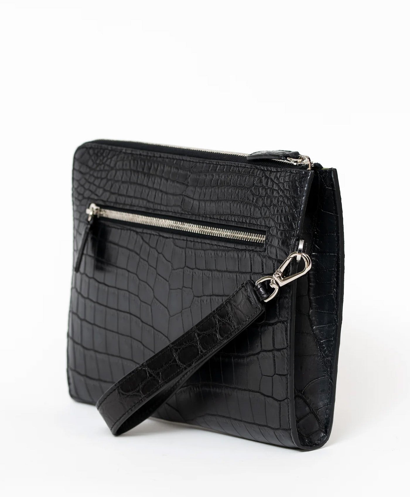 Clutch negru piele aligator