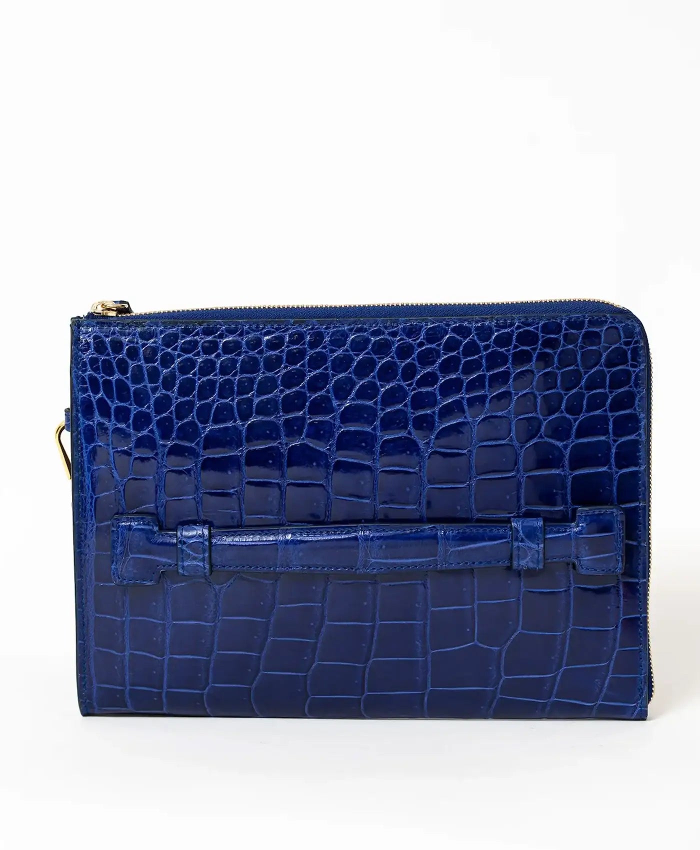 Clutch albastru piele aligator