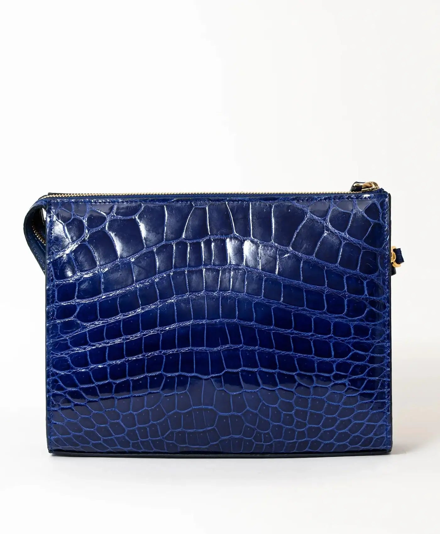 Geanta plic albastru piele crocodil