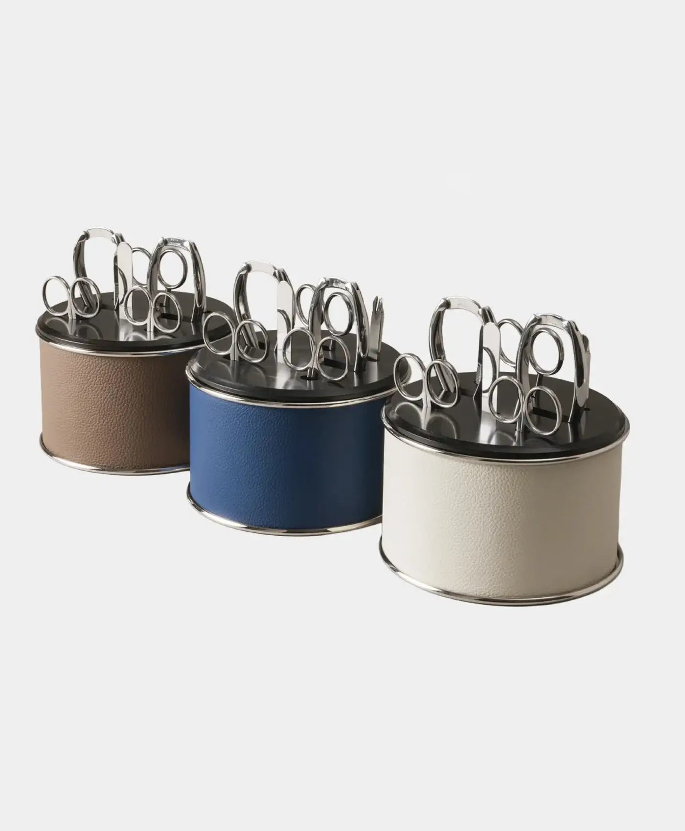 Set manichiura cu suport din piele albastra