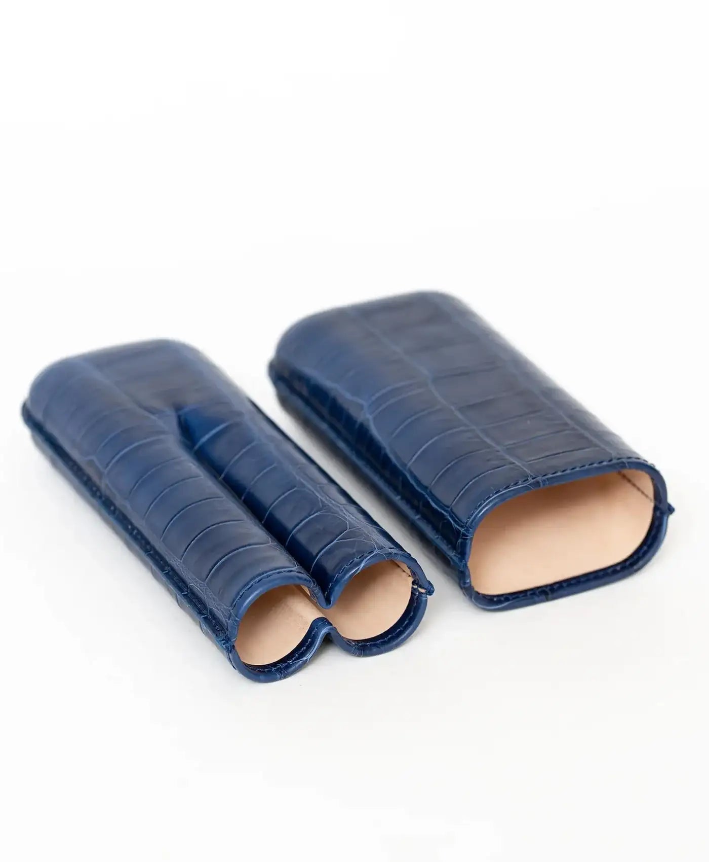 Blue crocodile leather 2 cigar case