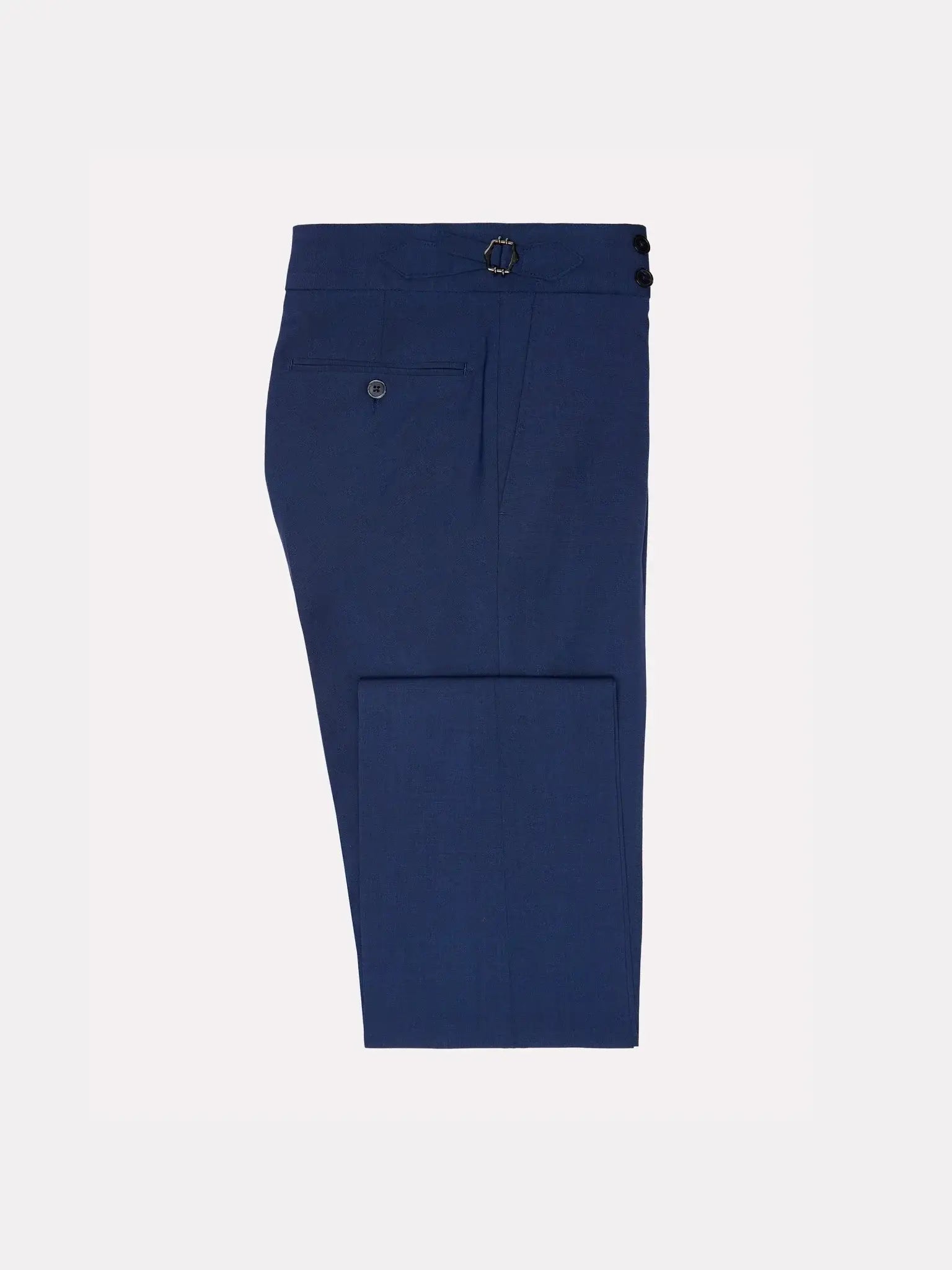BLUE WOOL PANTS WITH HIGH WAIST