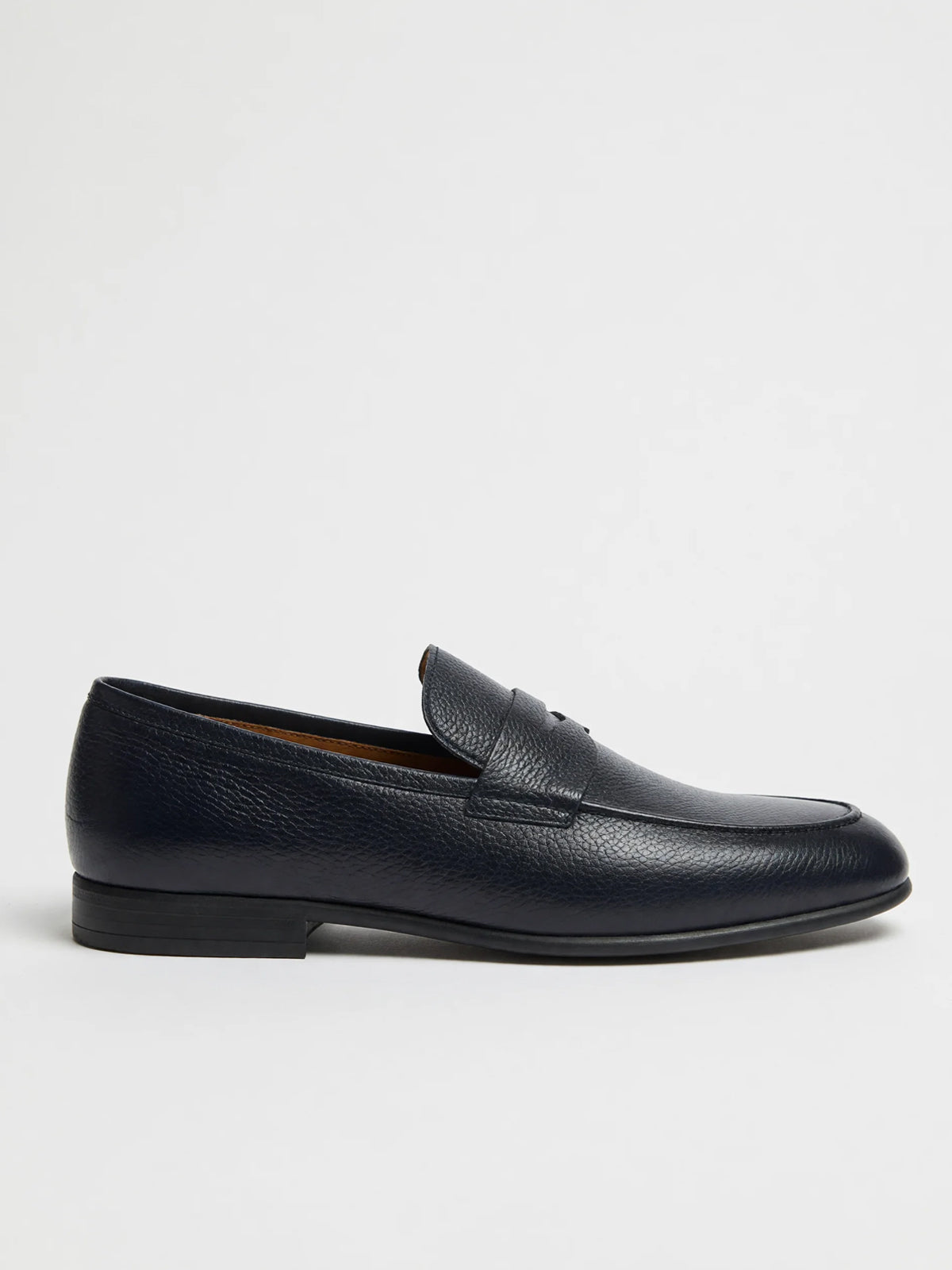 Mocasini penny bleumarin texturati