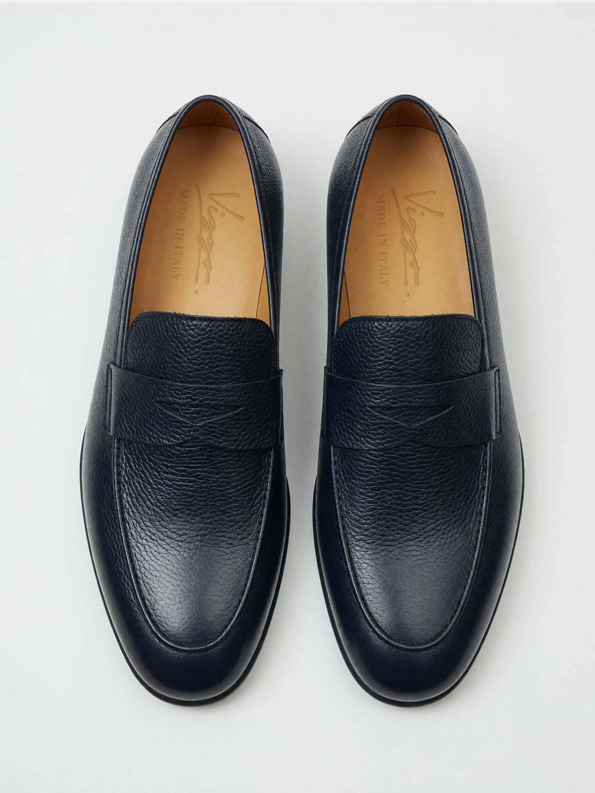 Mocasini penny bleumarin texturati