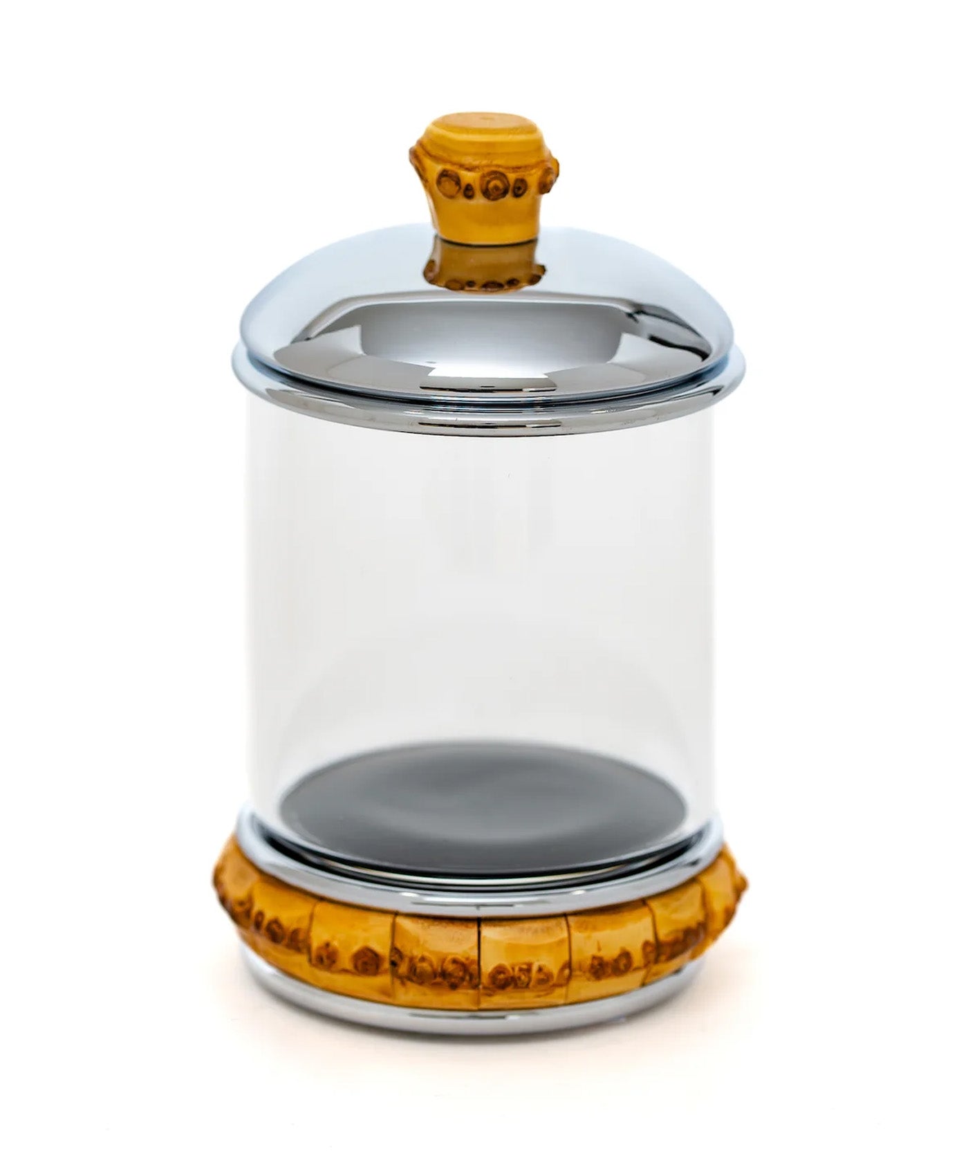 Recipient de sticla&bambus pentru betisoare de urechi