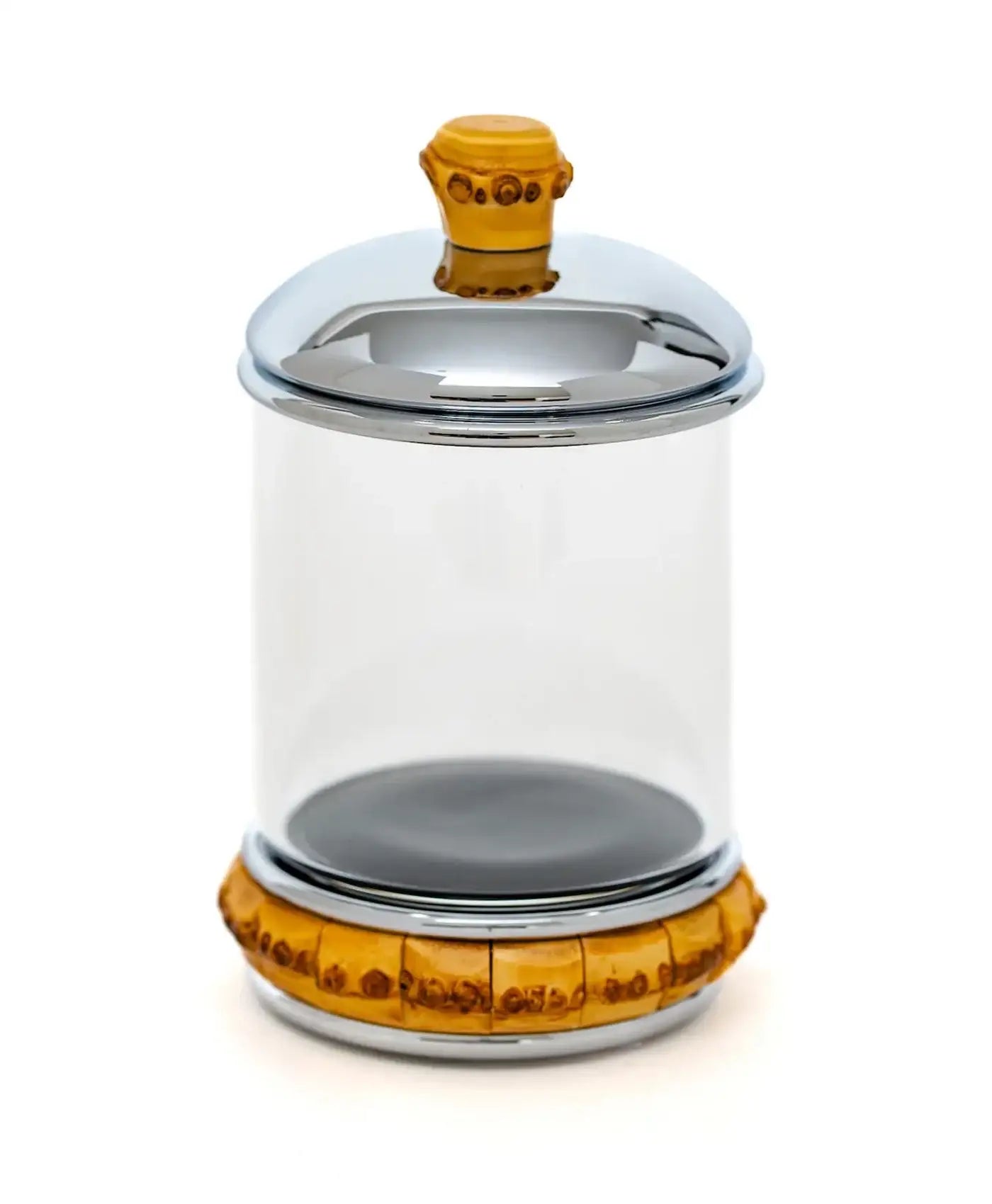 Recipient de sticla&bambus pentru betisoare de urechi