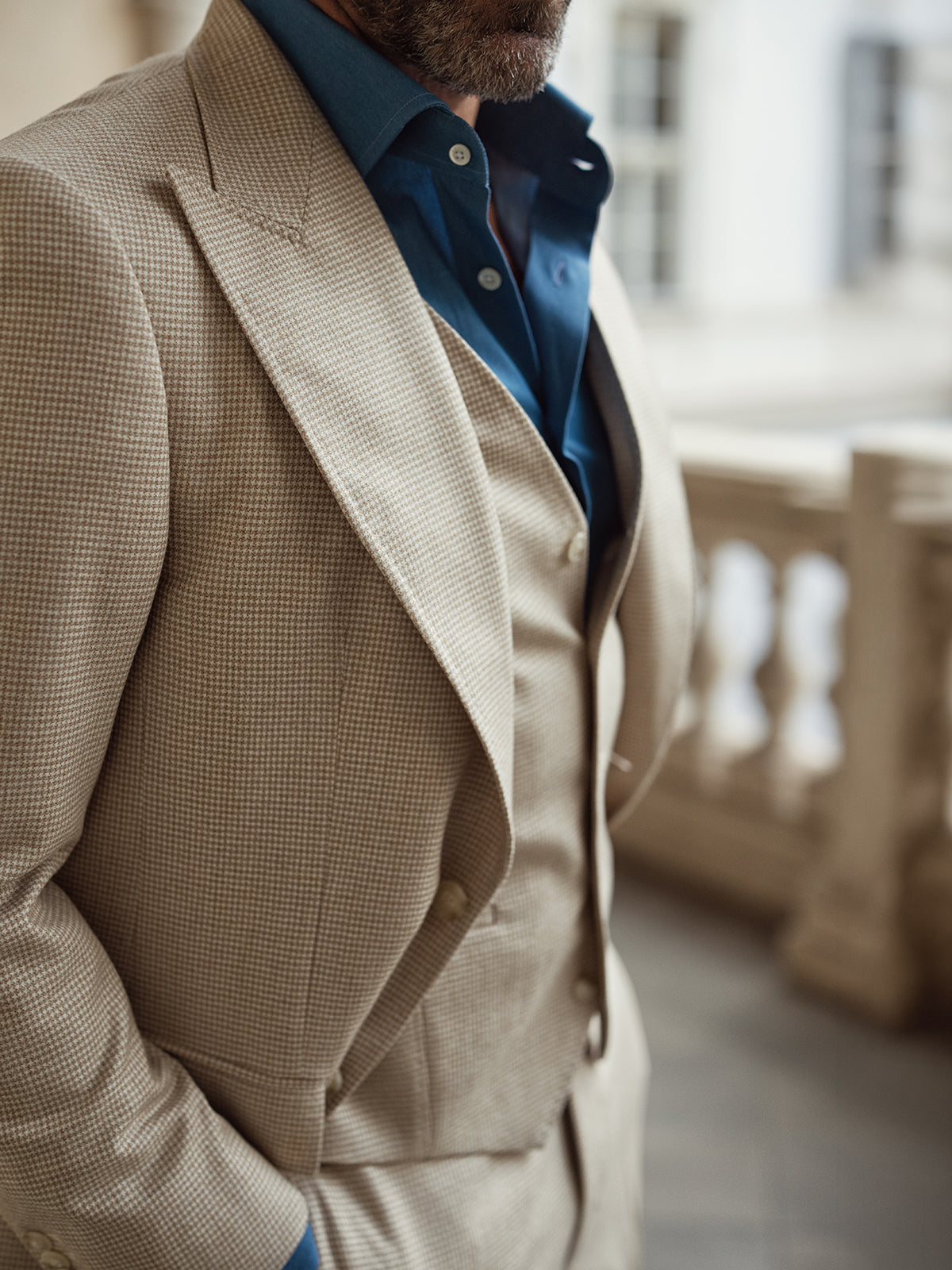 Costum 3 piese, Made to Measure, tesatura Fratelli Tallia di Delfino, casmir si lana virgina