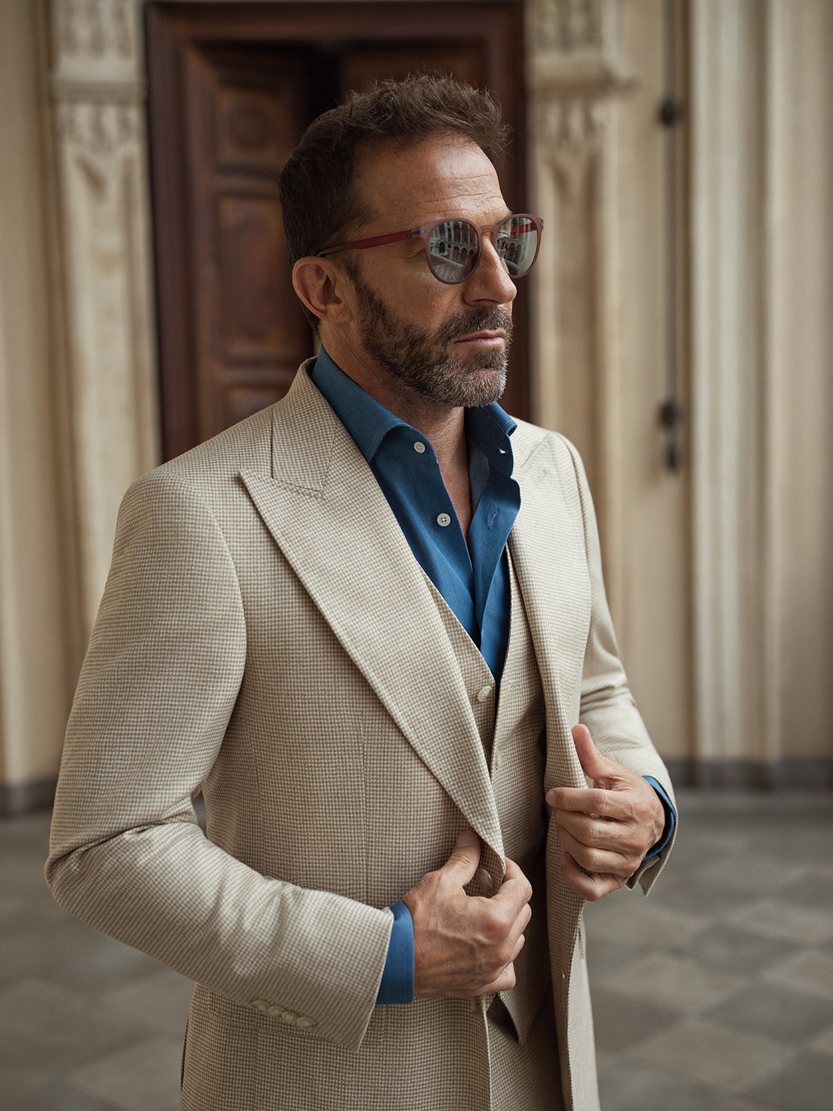 Costum 3 piese, Made to Measure, tesatura Fratelli Tallia di Delfino, casmir si lana virgina