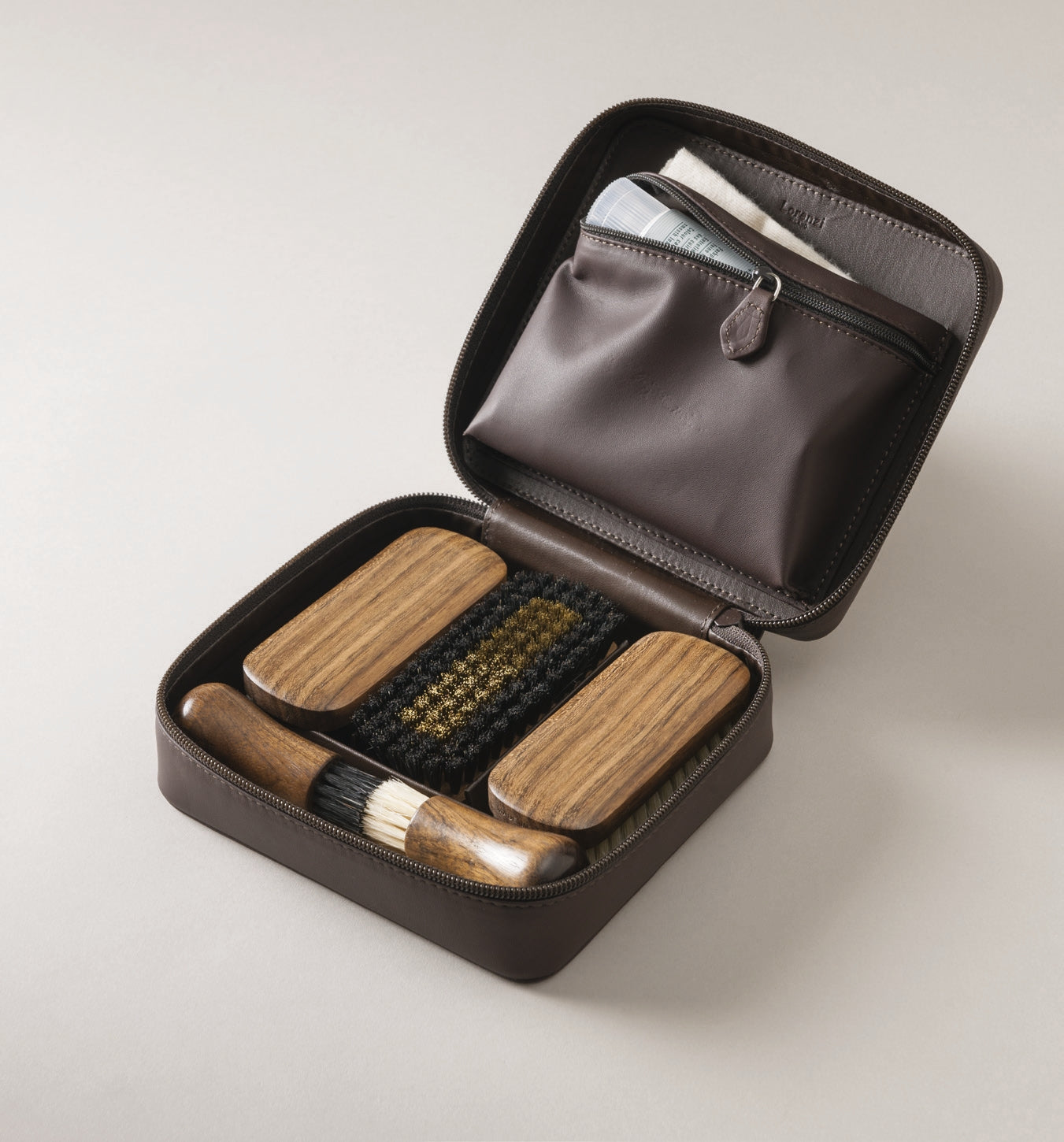 Set piele maro ingrijire pantofi - travelling