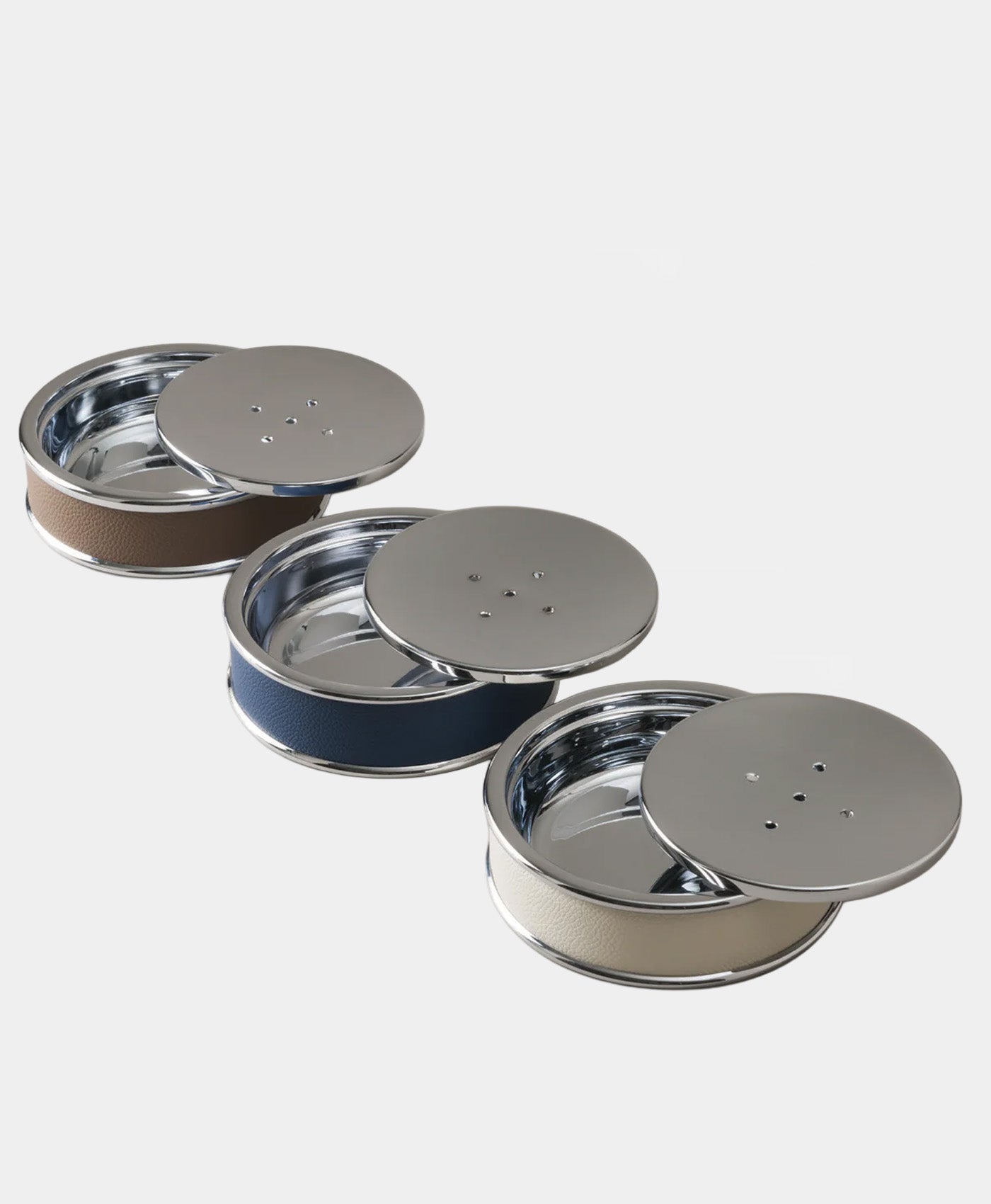 Sapuniera albastra piele nautica