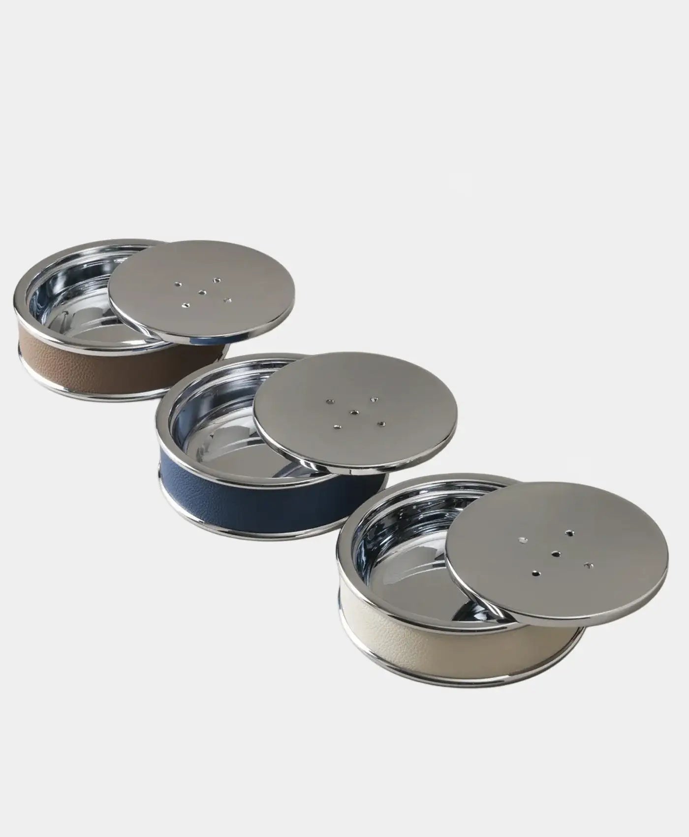 Sapuniera albastra piele nautica