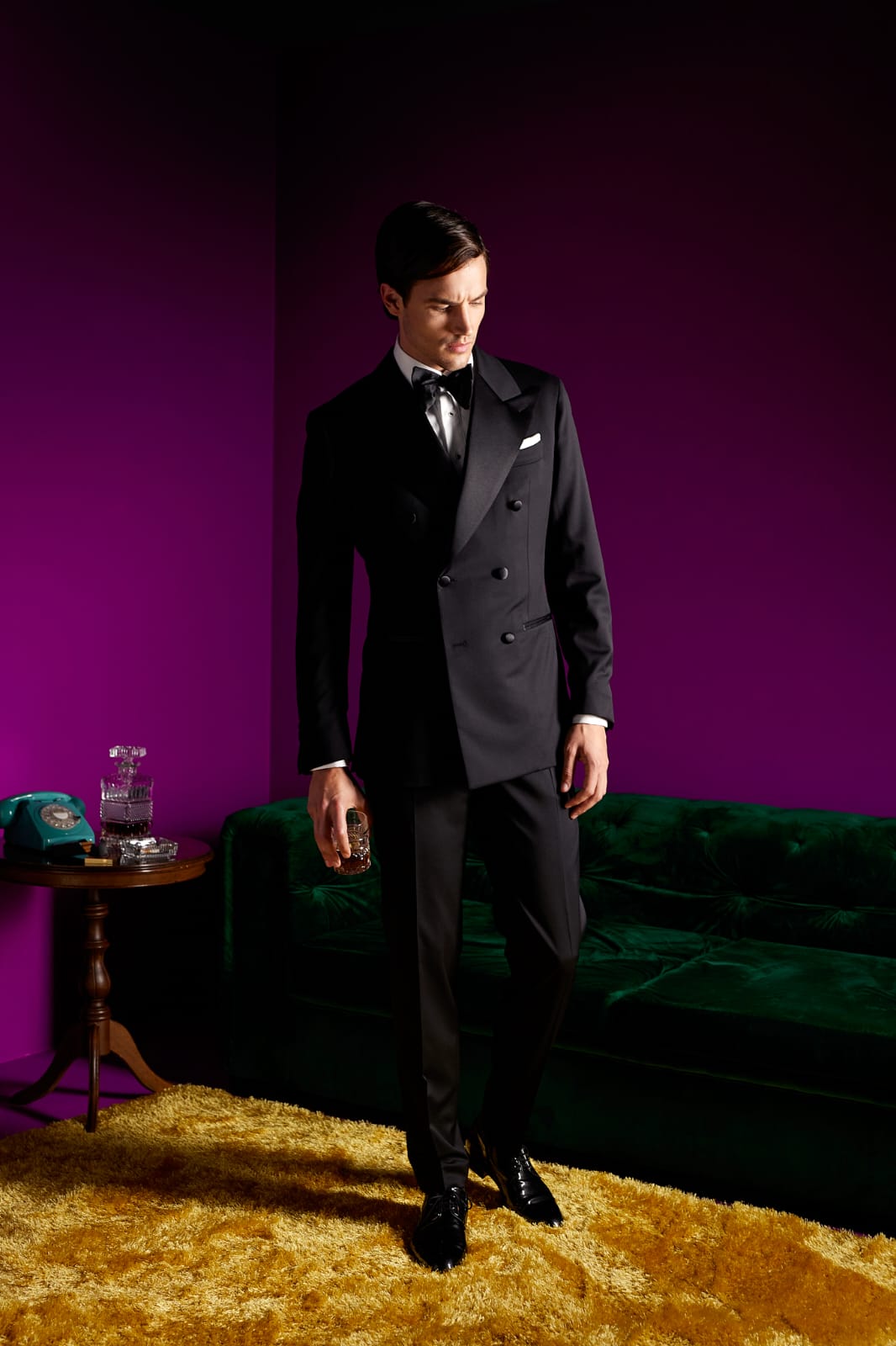 Sacou smoking tesatura Vitale Barberis Canonico la doua randuri de nasturi