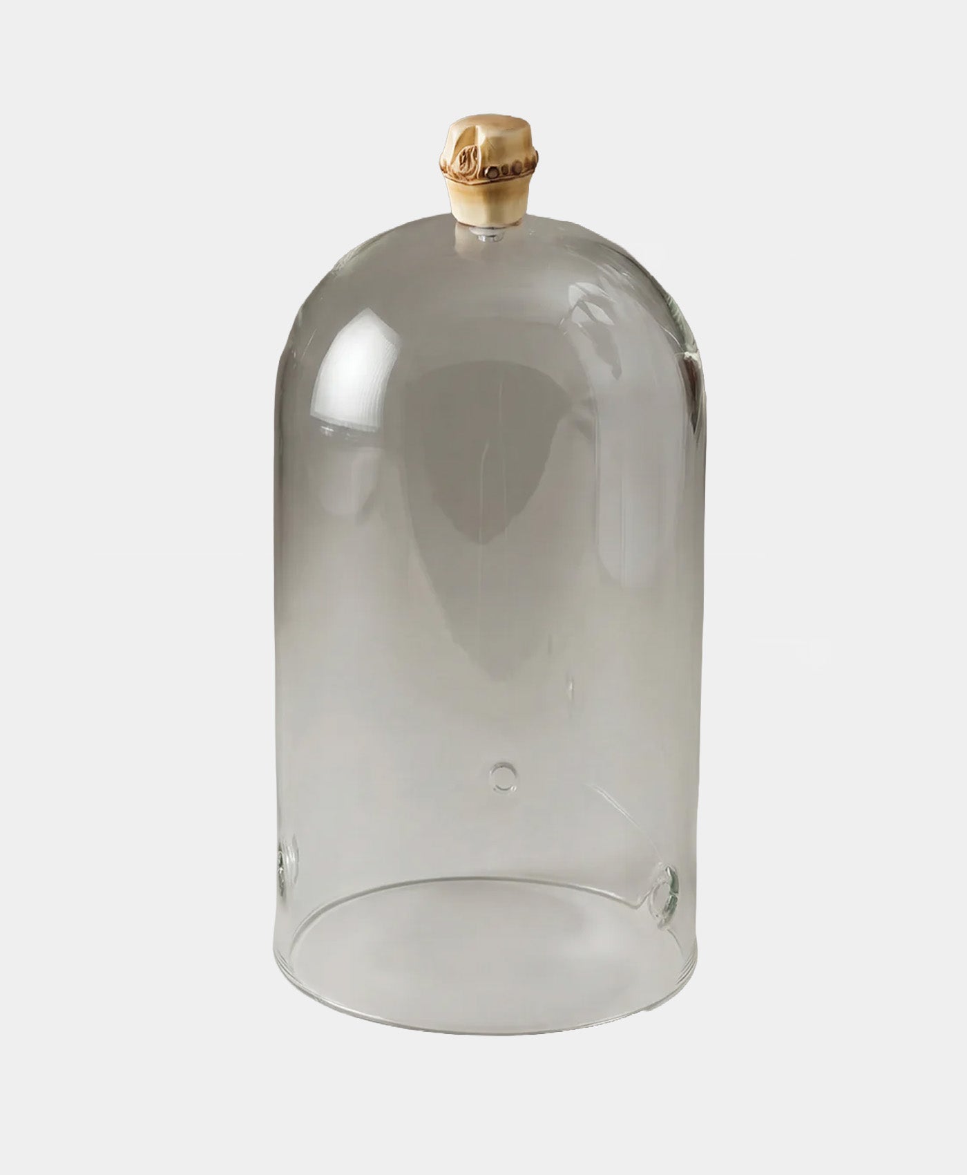 Capac protector din sticla si bambus pentru set de barbierit