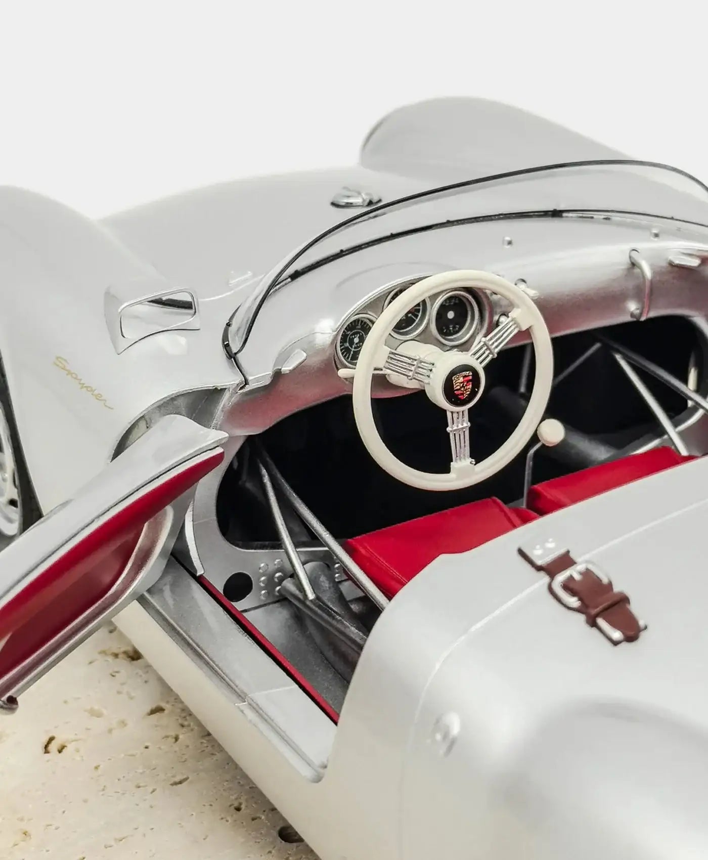 Porsche 550A Spyder silver model