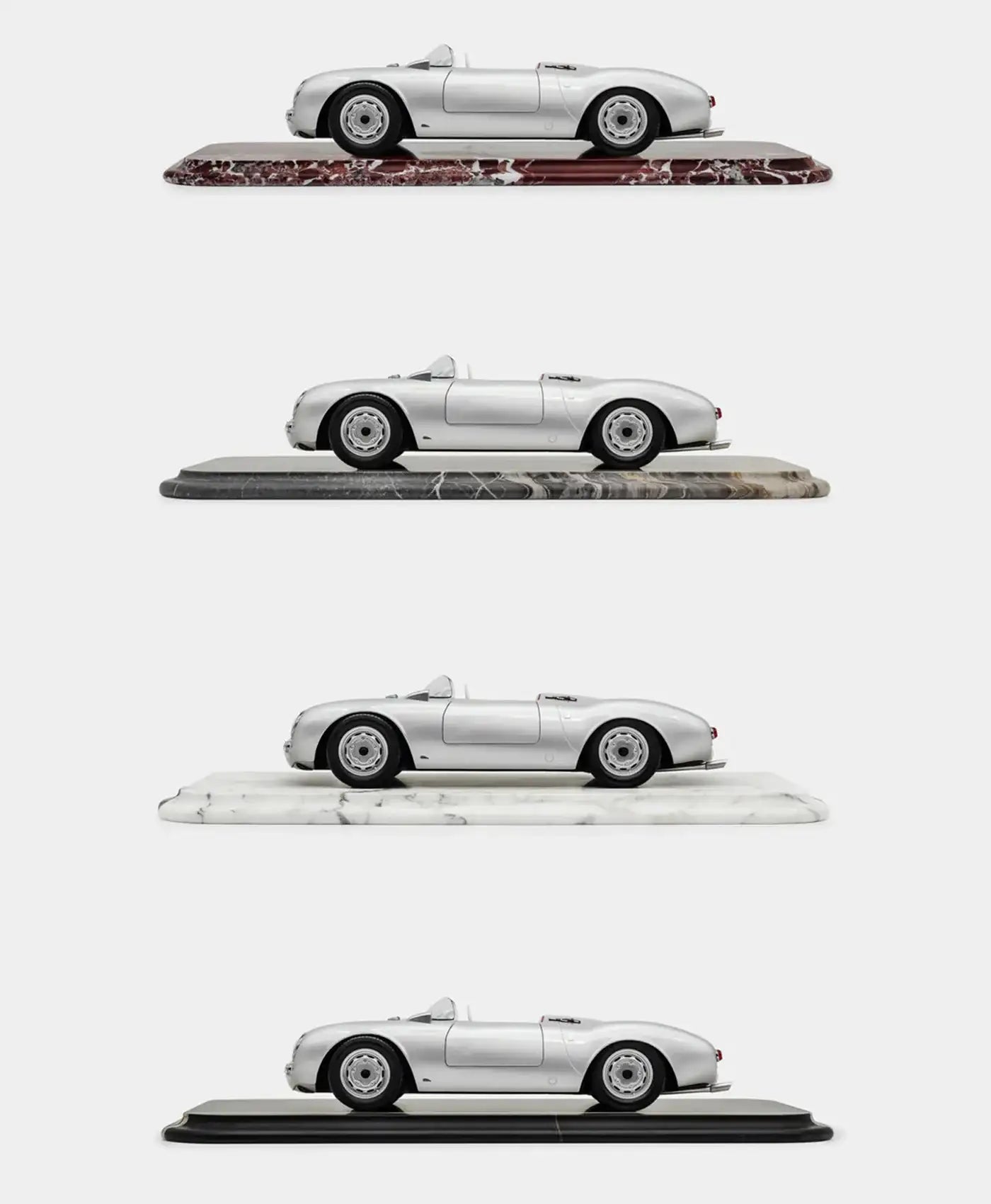 Porsche 550A Spyder silver model