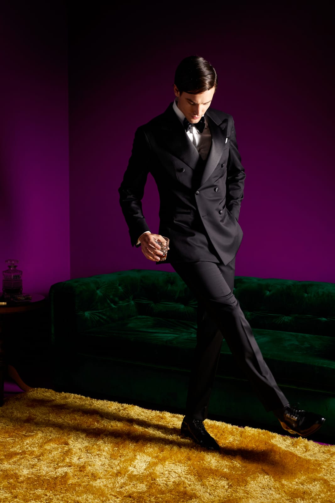 Sacou smoking tesatura Vitale Barberis Canonico la doua randuri de nasturi