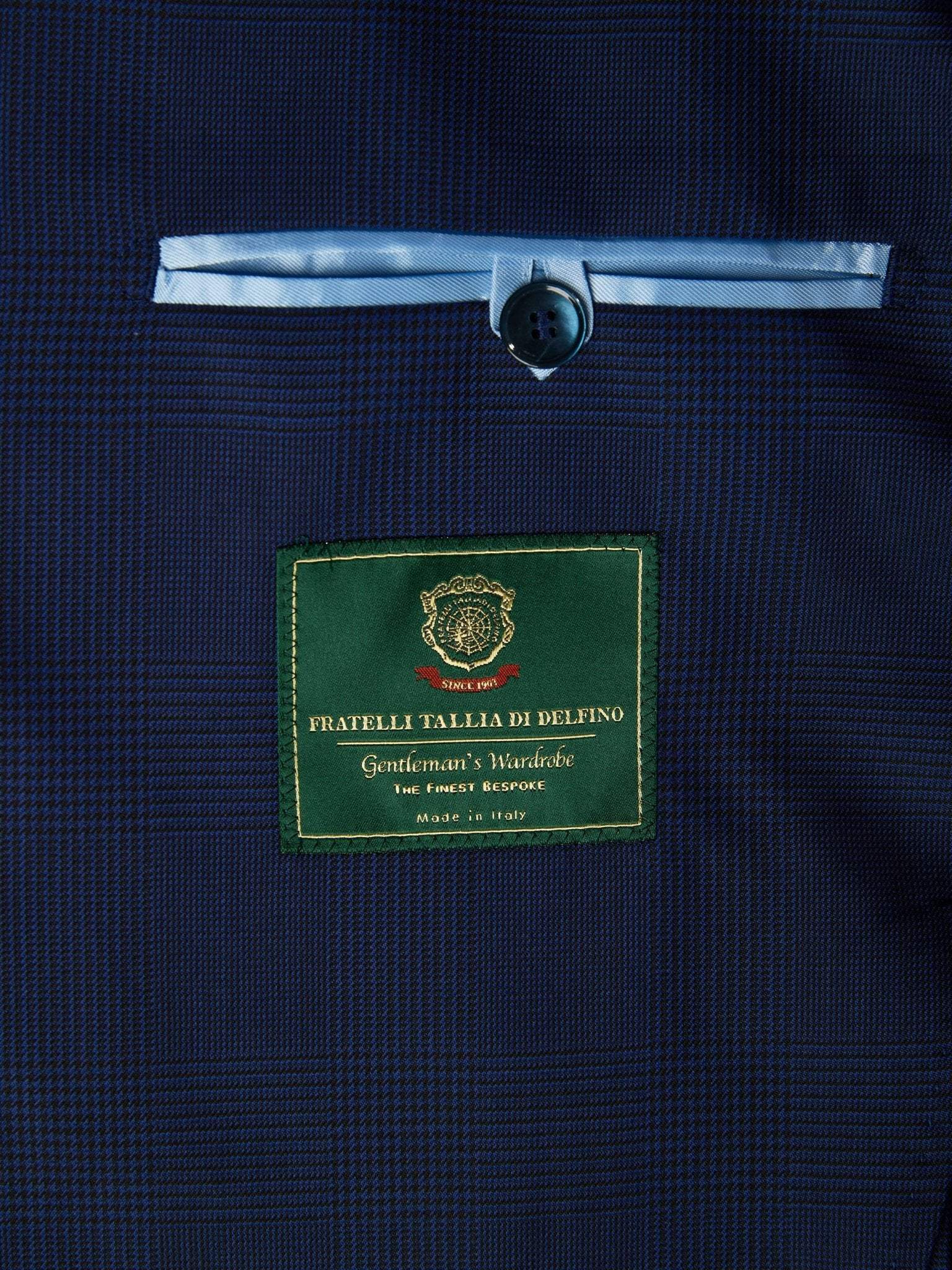 SUIT fabric FRATELLI TALLIA DI DELFINO navy checkered