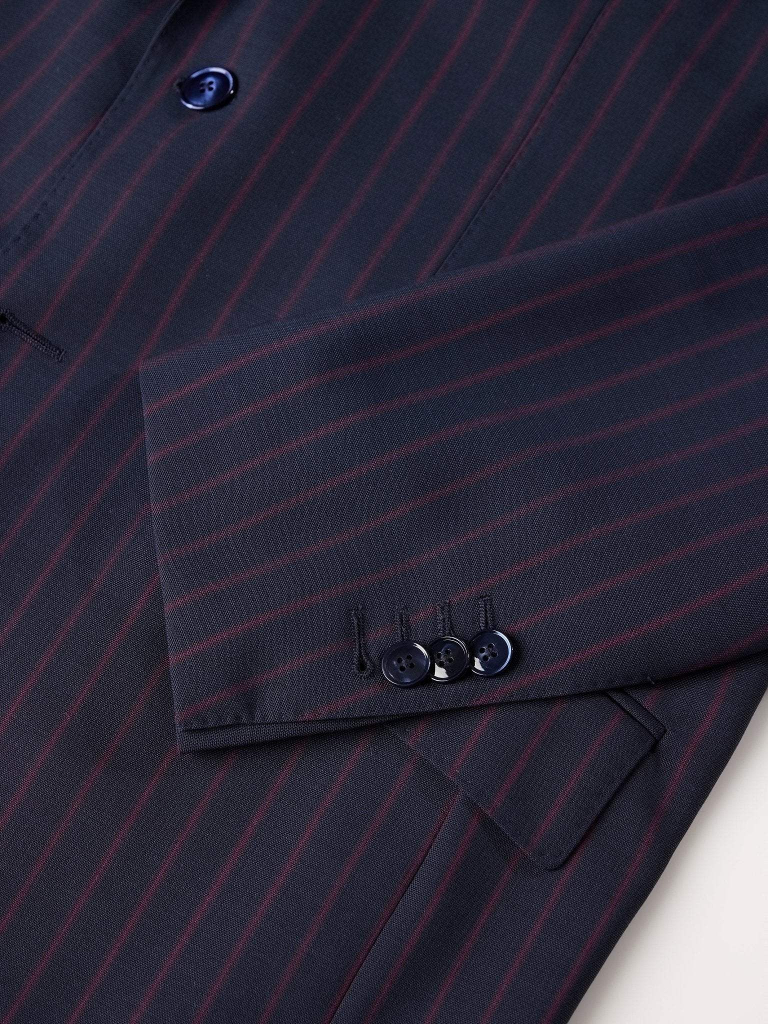 SUIT FABRIC FRATELLI TALLIA DI DELFINO NAVY WITH STRIPES