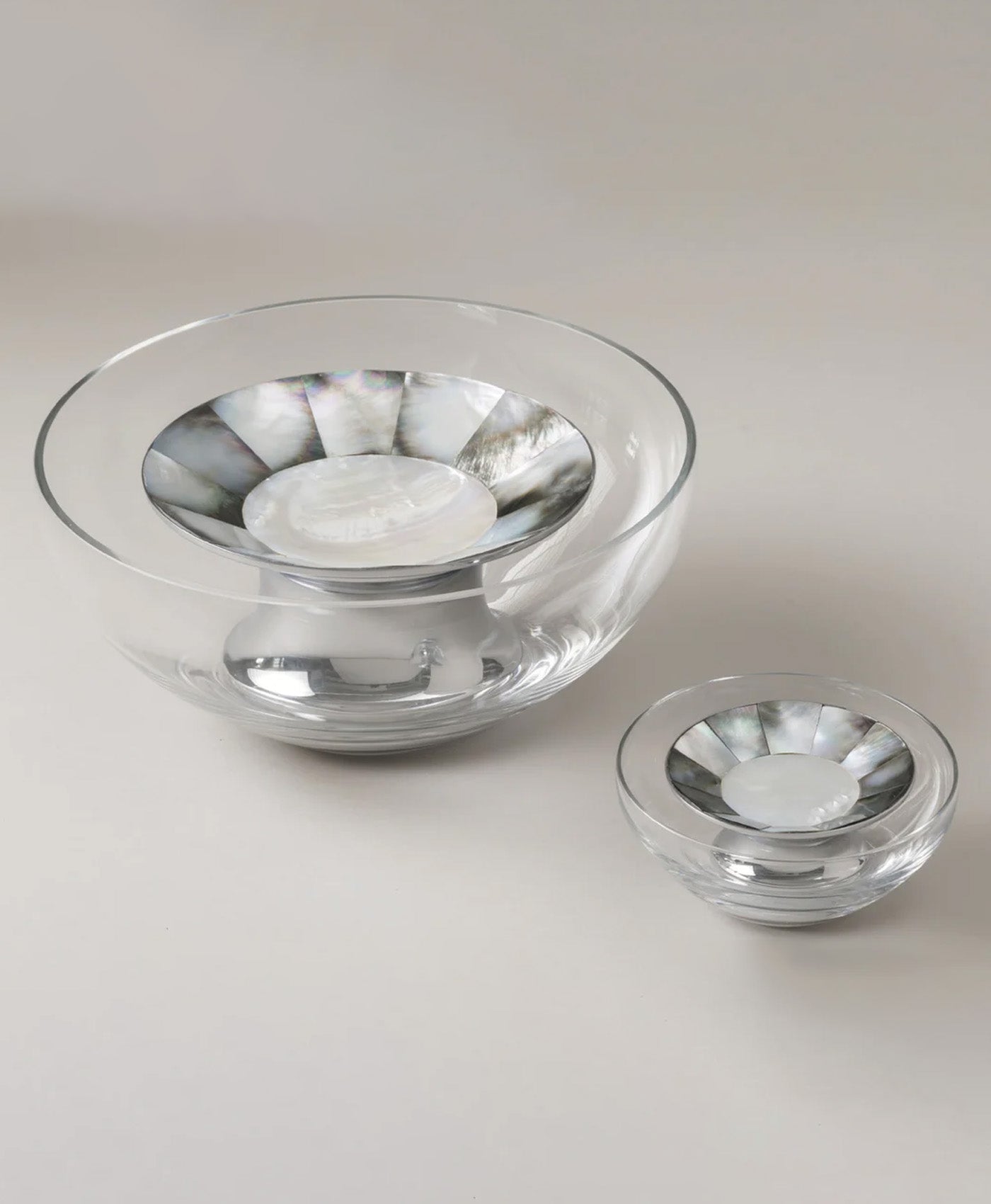 Bol sticla & sidef de perla pentru prezentare caviar