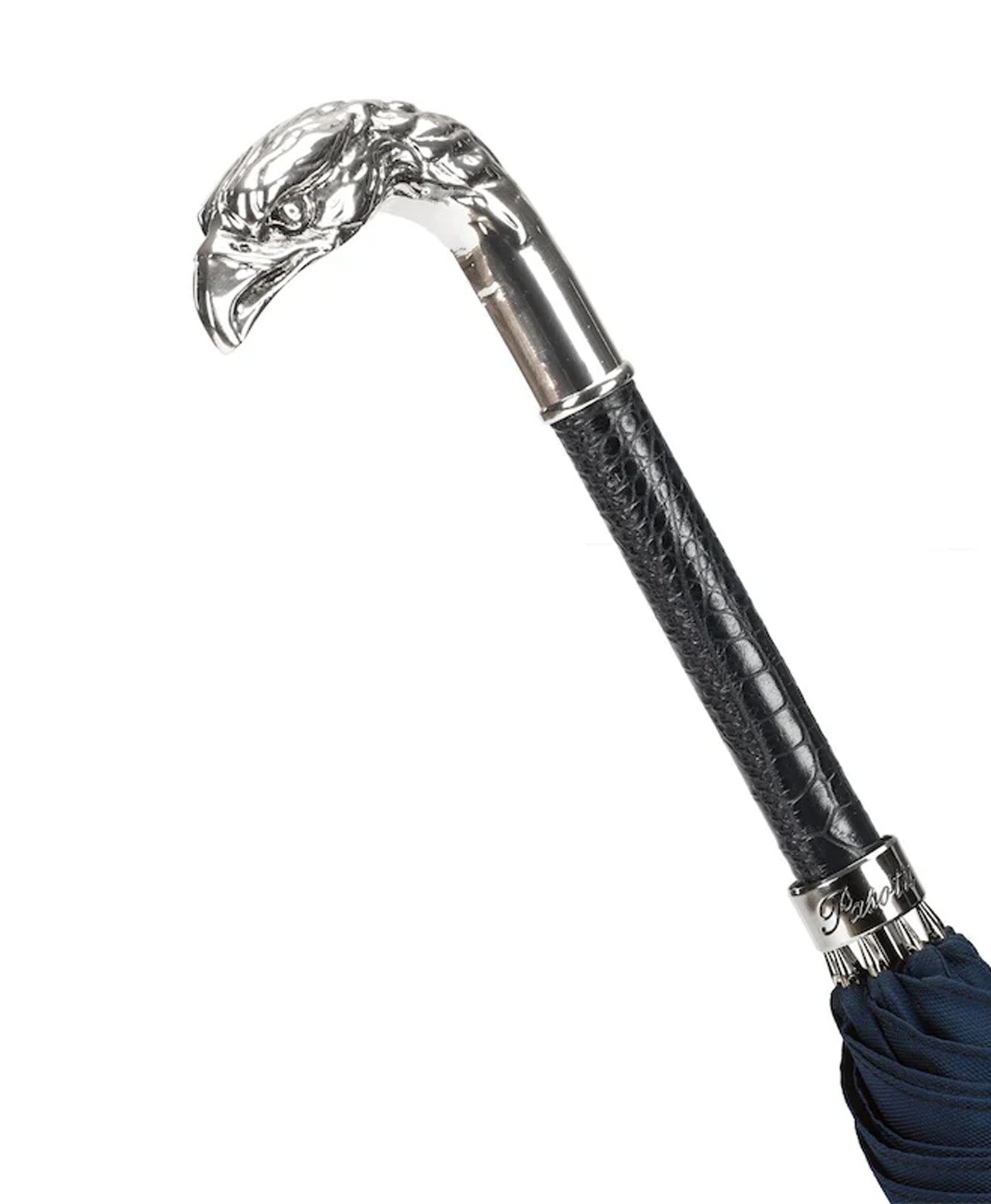 Umbrela navy cu maner argintiu vultur