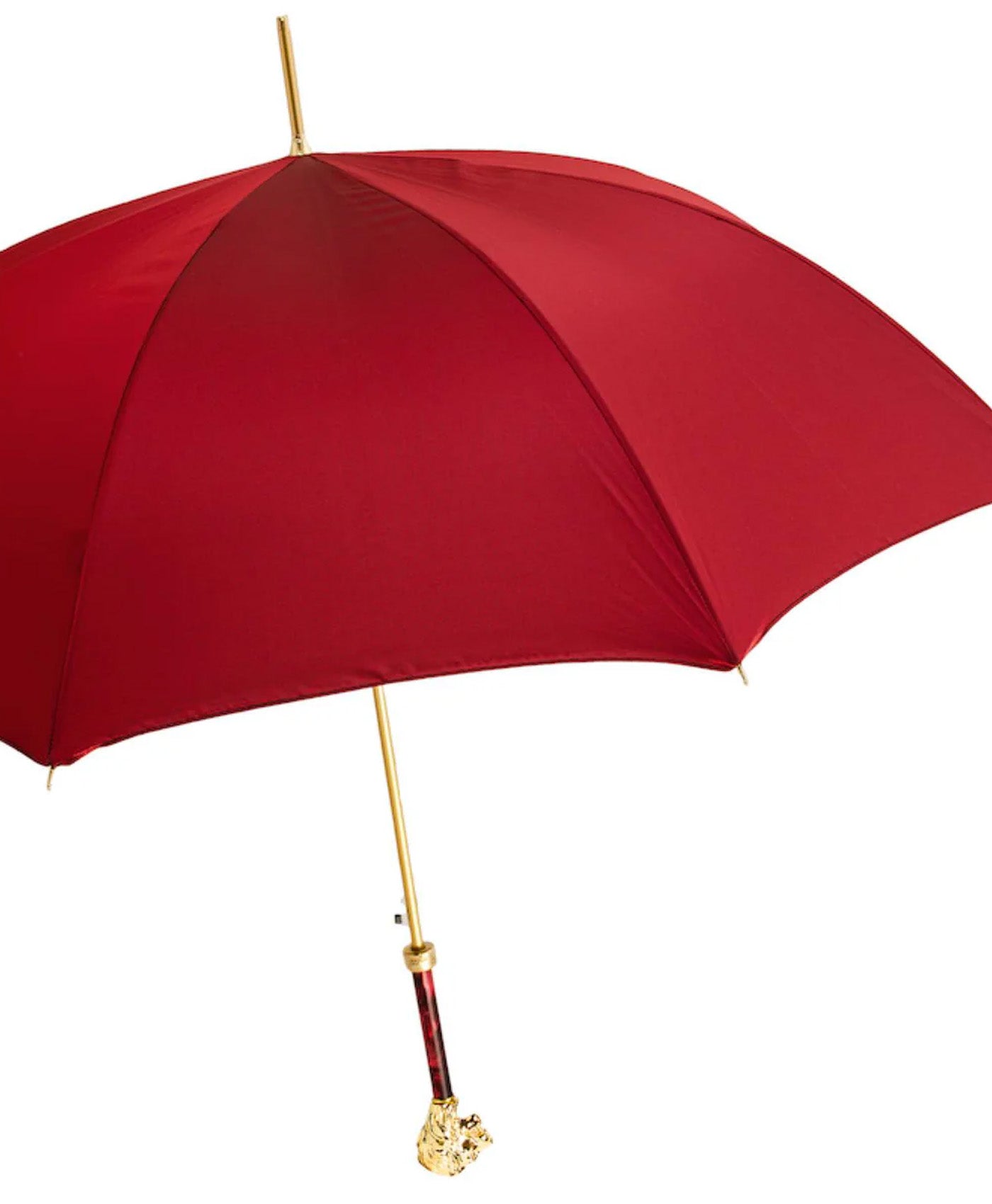 Umbrela rosie cu maner leu, cu husa si inel