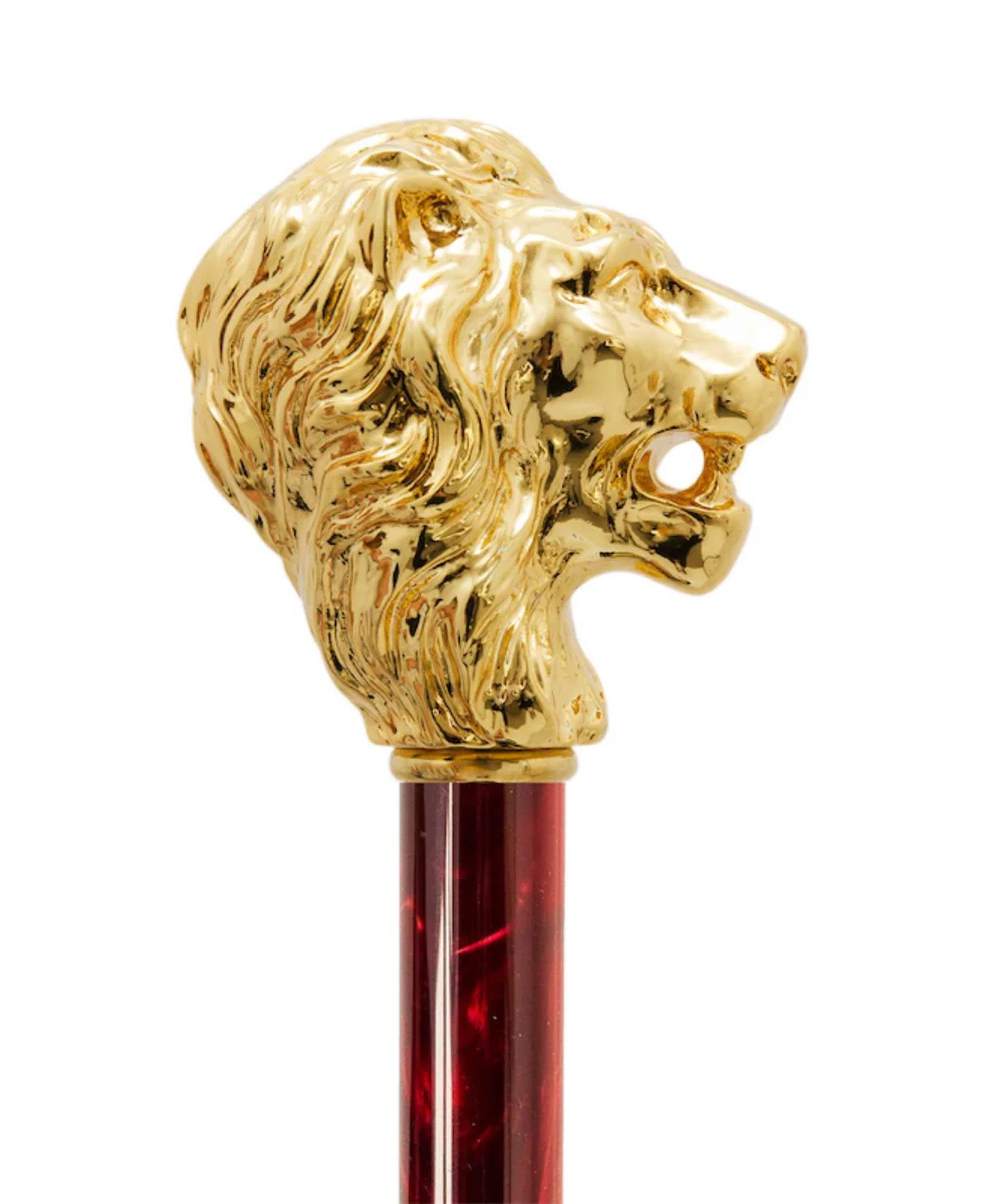 Umbrela rosie cu maner leu, cu husa si inel