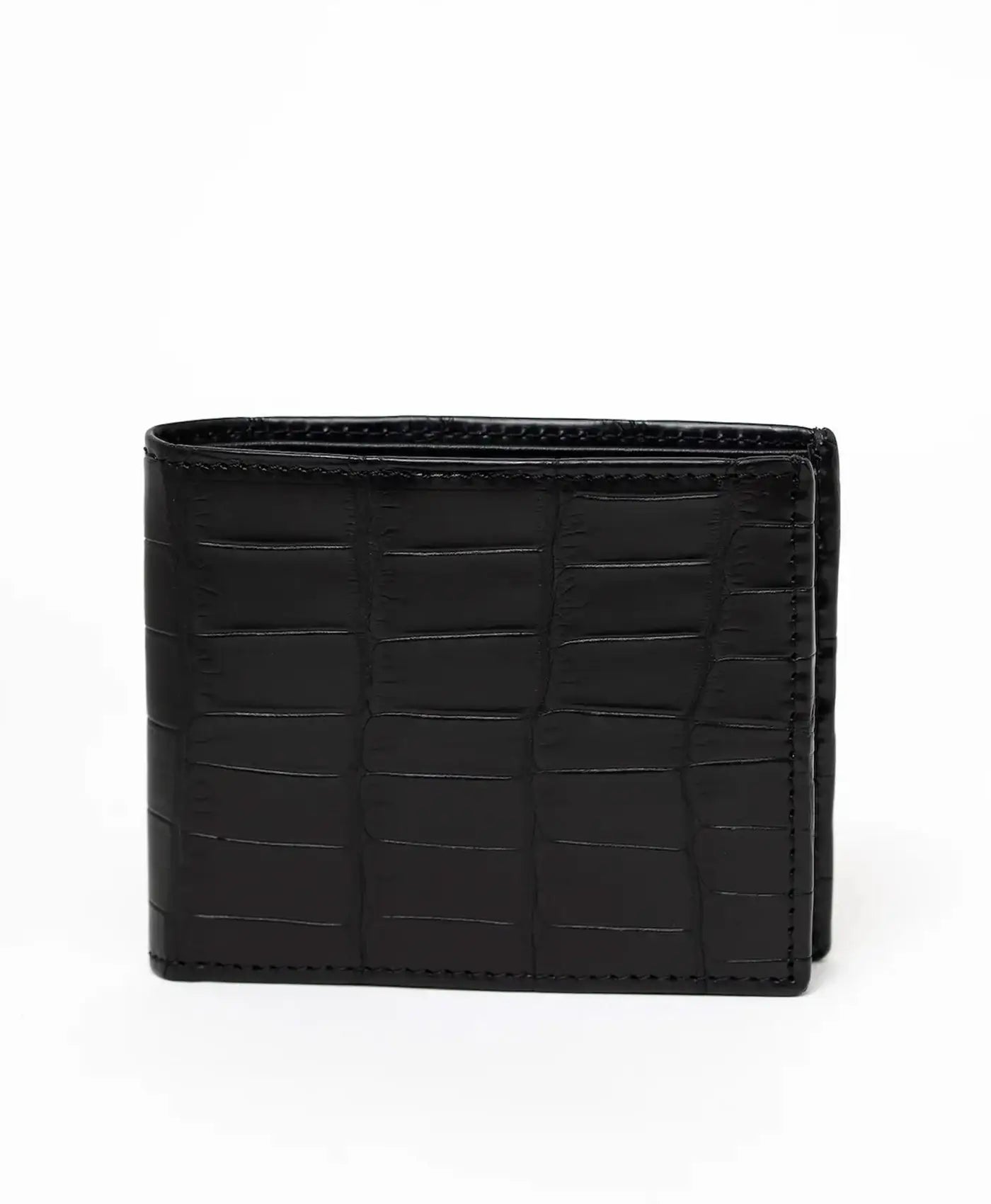 Portofel negru mic piele crocodil