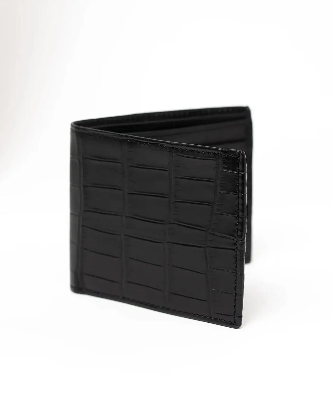 Portofel negru mic piele crocodil