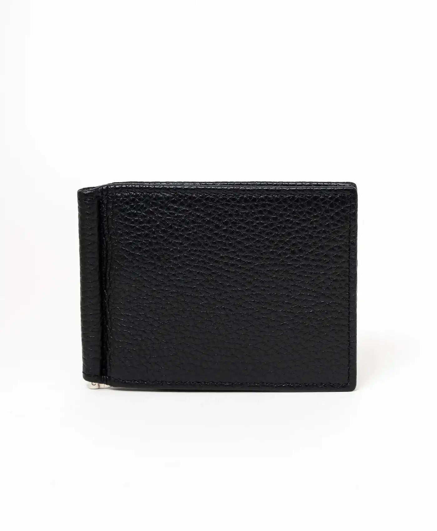 Portofel negru cu clips piele vitel