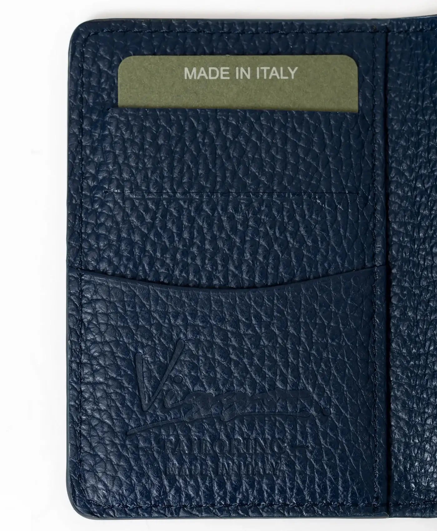 Port card bleumarin piele vitel