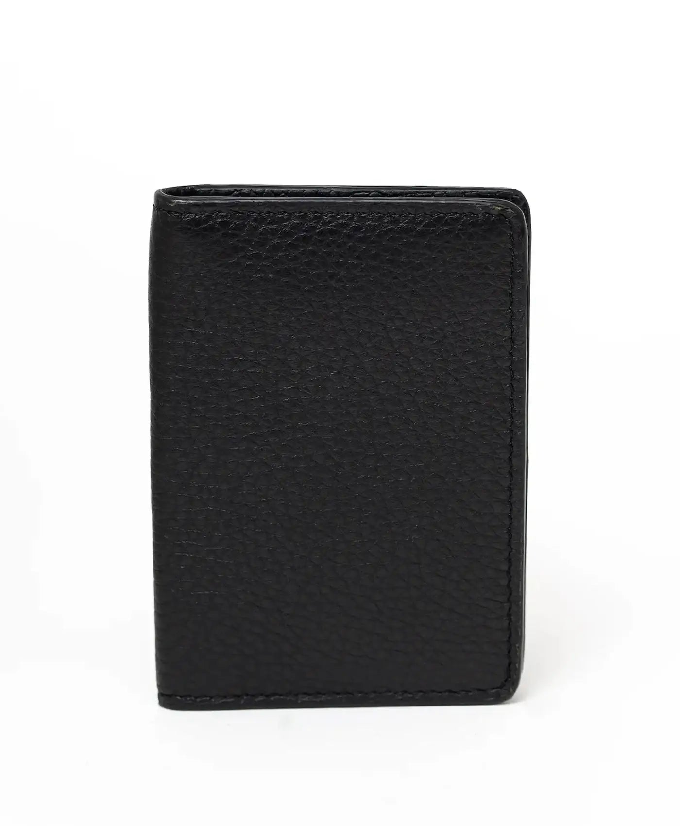 Port card negru piele vitel