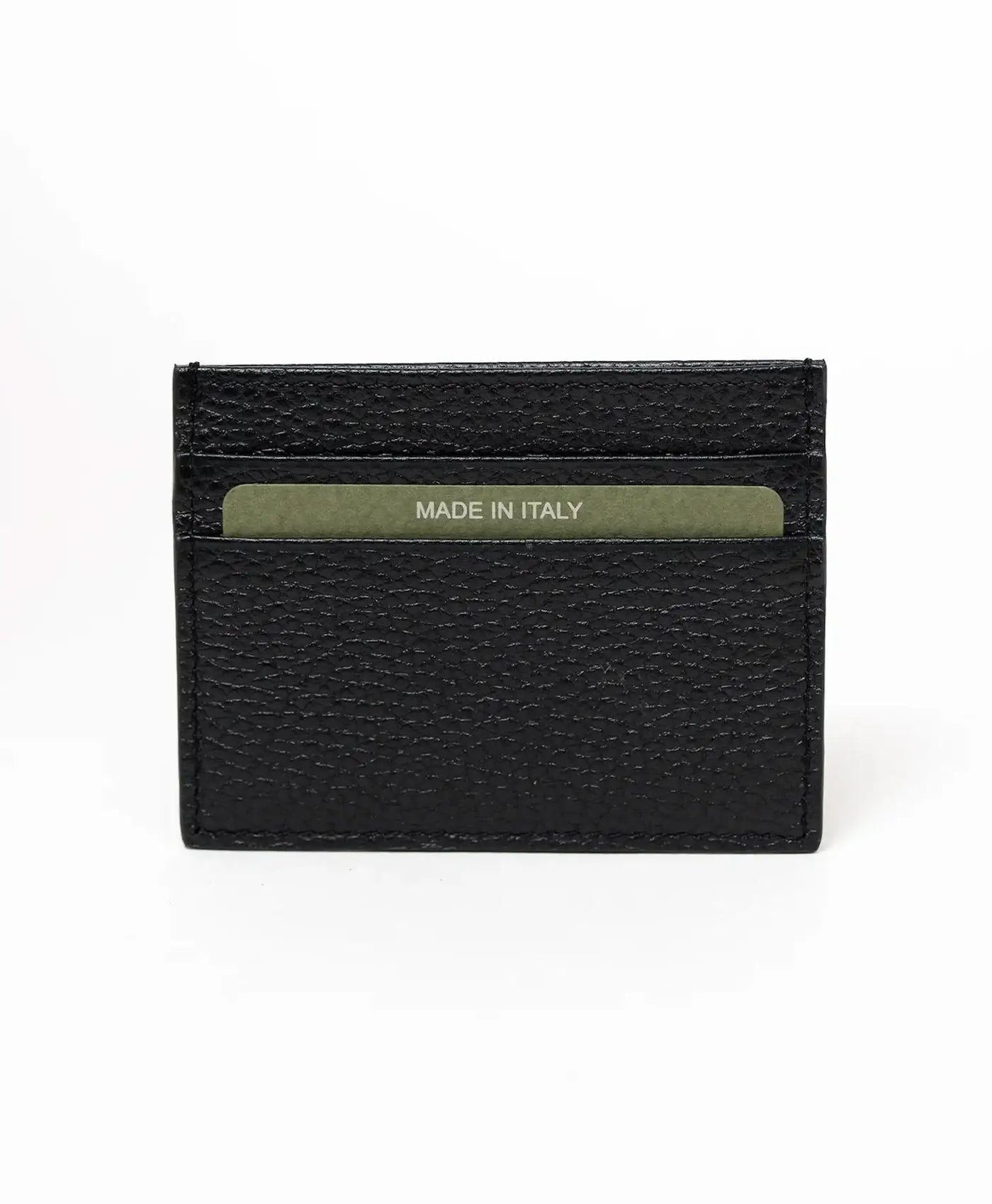 Port card clasic negru piele vitel