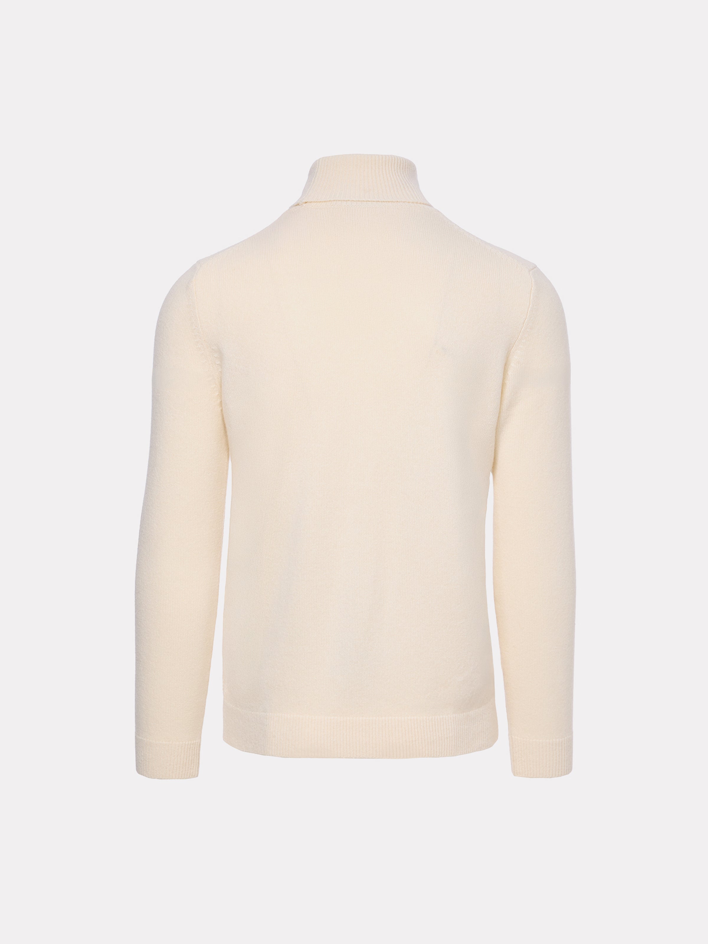 Pulover pe gat din baby casmir, alb