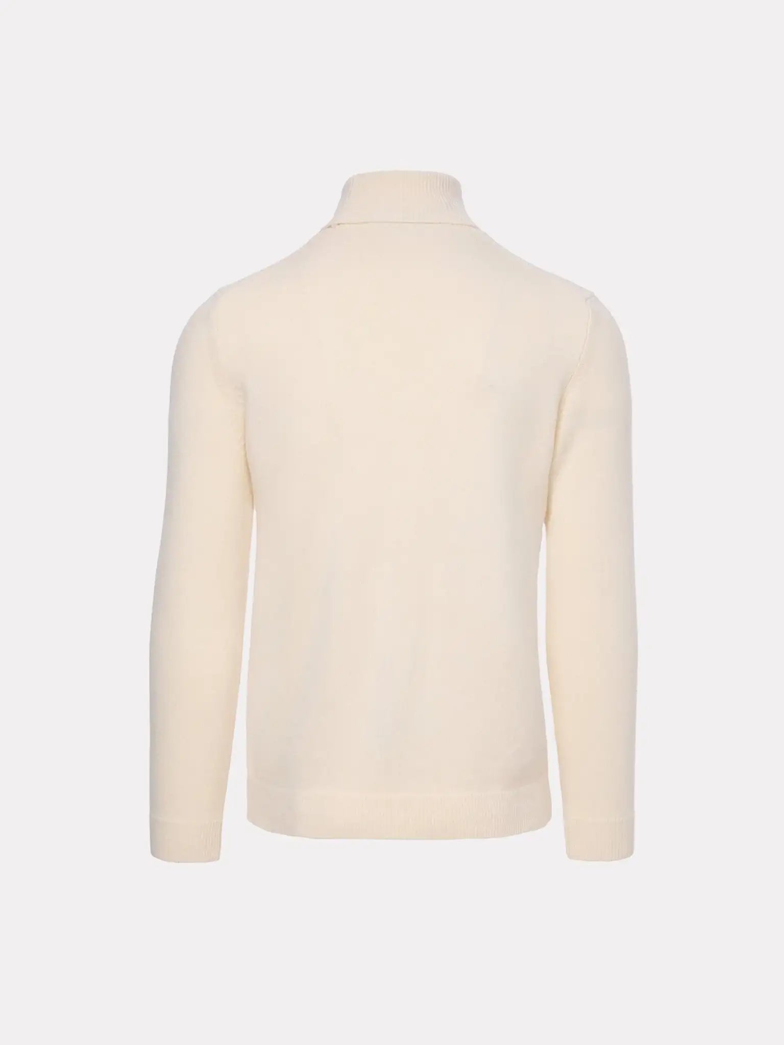 Pulover pe gat din baby casmir, alb