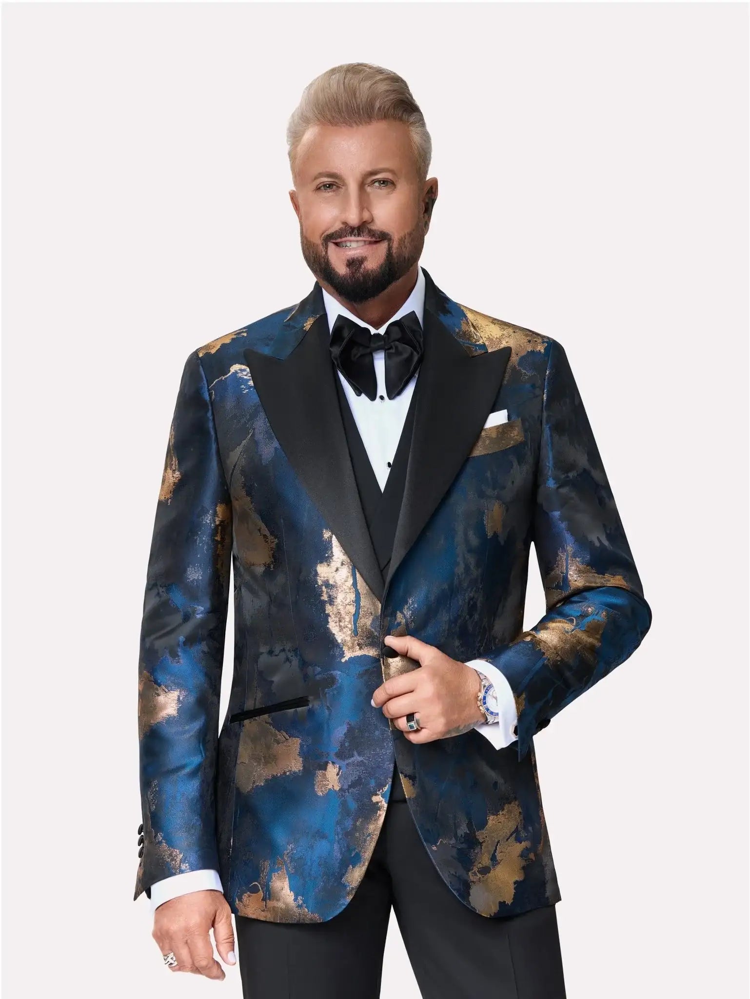 Sacou smoking made to measure bleumarin din material reciclat