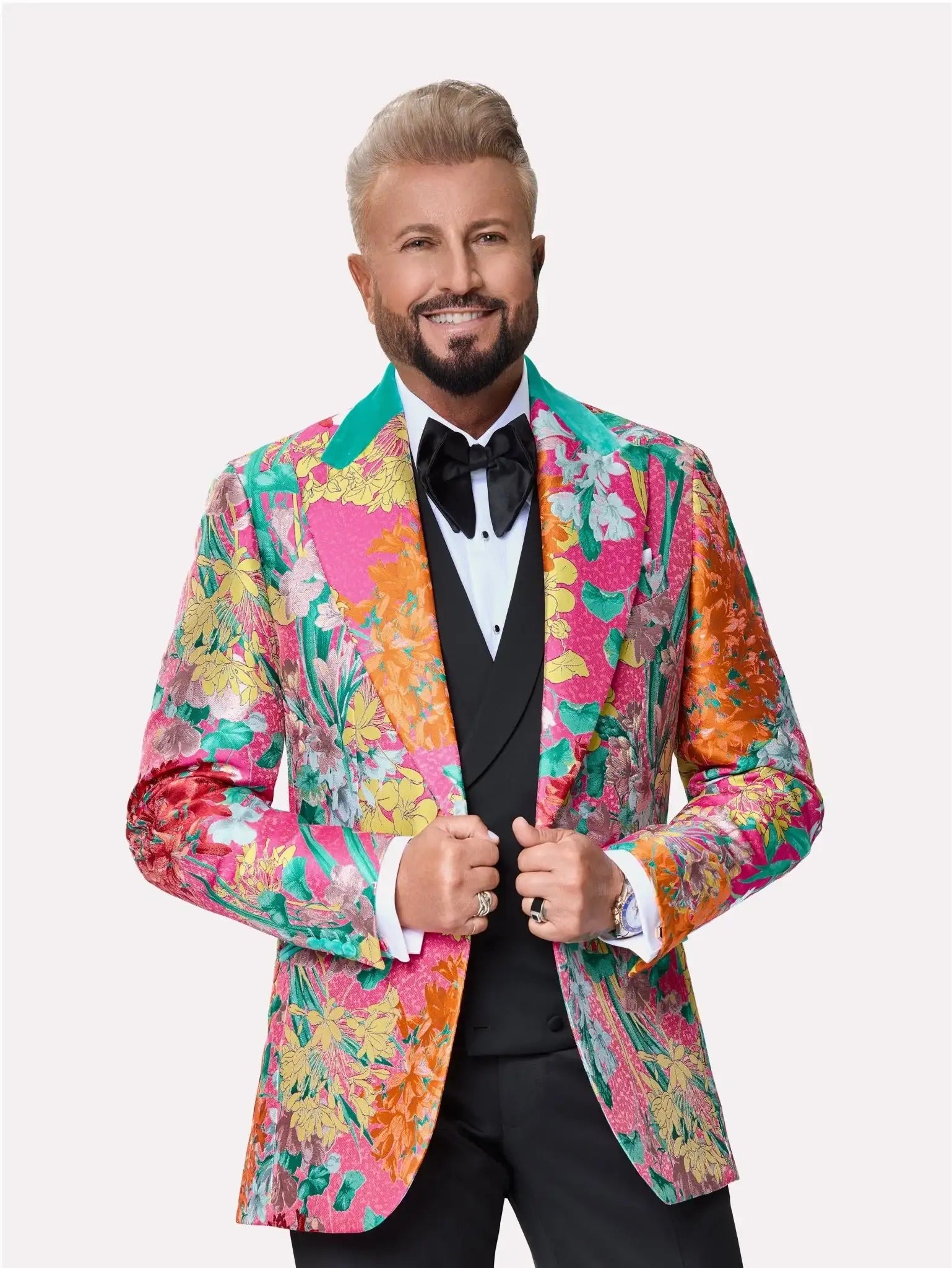 Sacou smoking made to measure floral din material reciclat