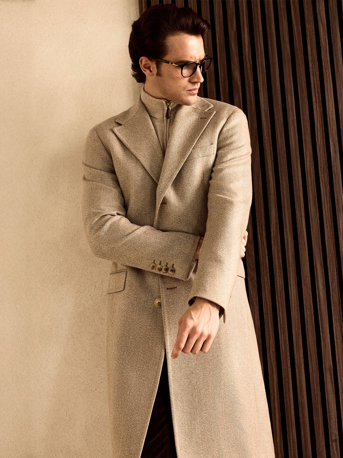 Palton bej Made to Measure, tesatura casmir Loro Piana - Viggo