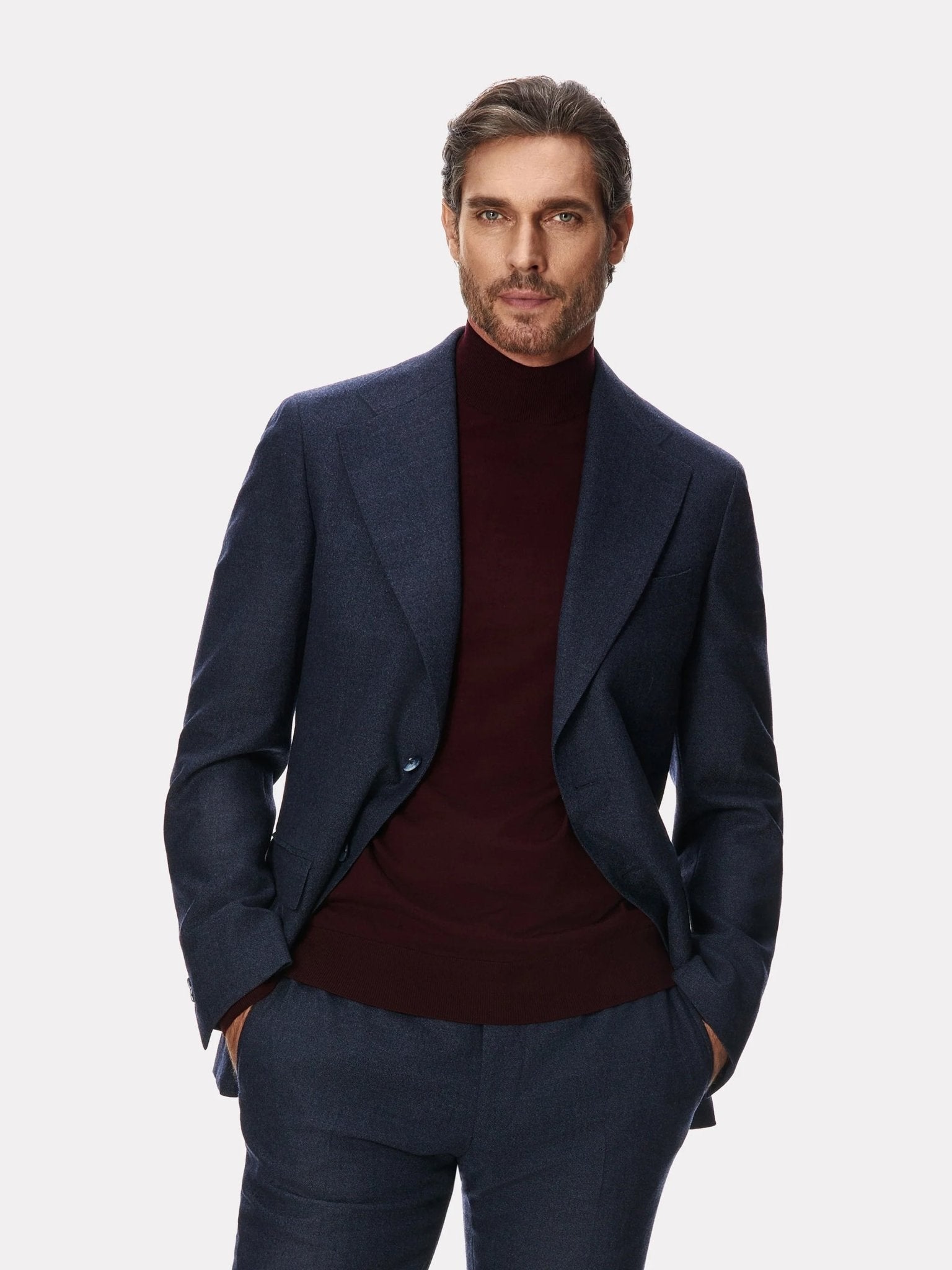 Maleta bordeaux din lana merino extra fina 16 GG - Viggo