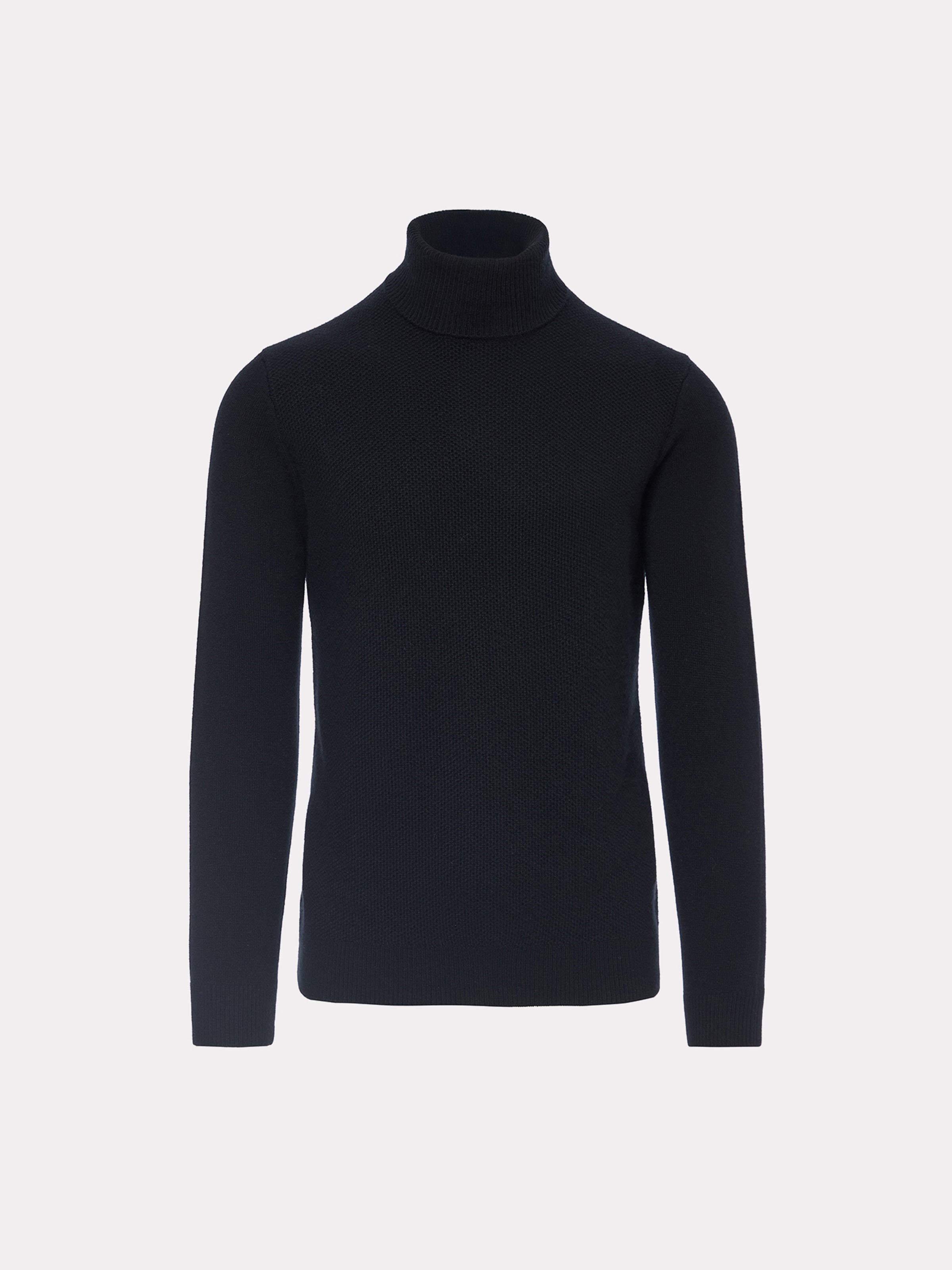Black cashmere turtleneck sweater