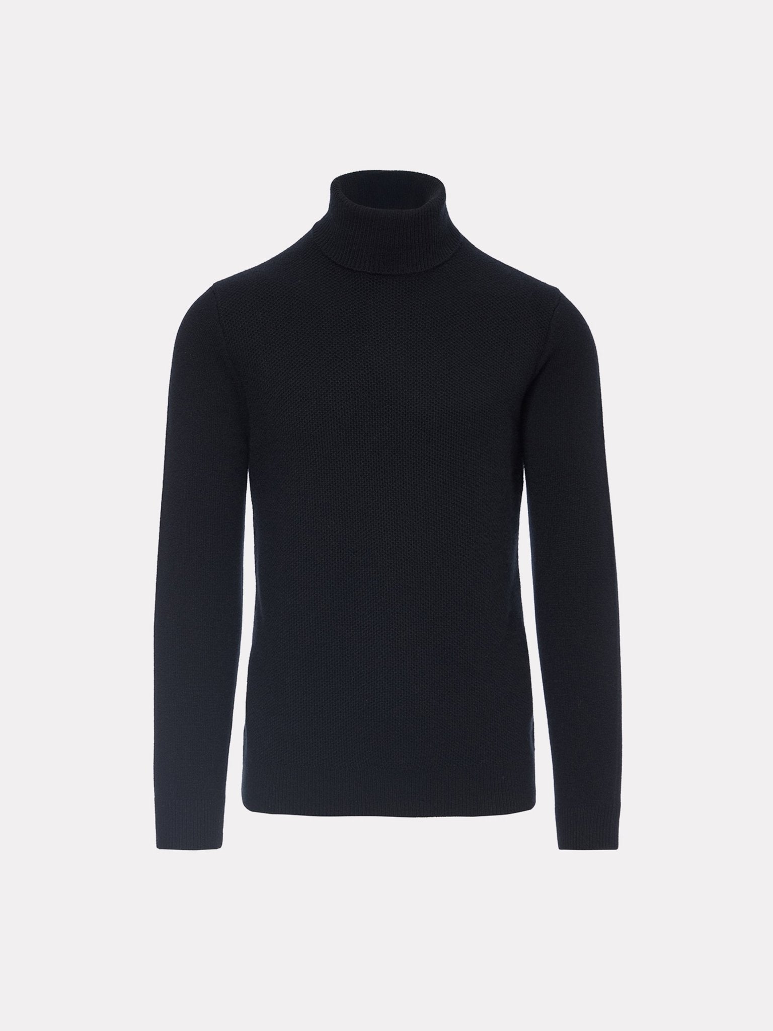 Pulover pe gat din baby casmir, negru - Viggo