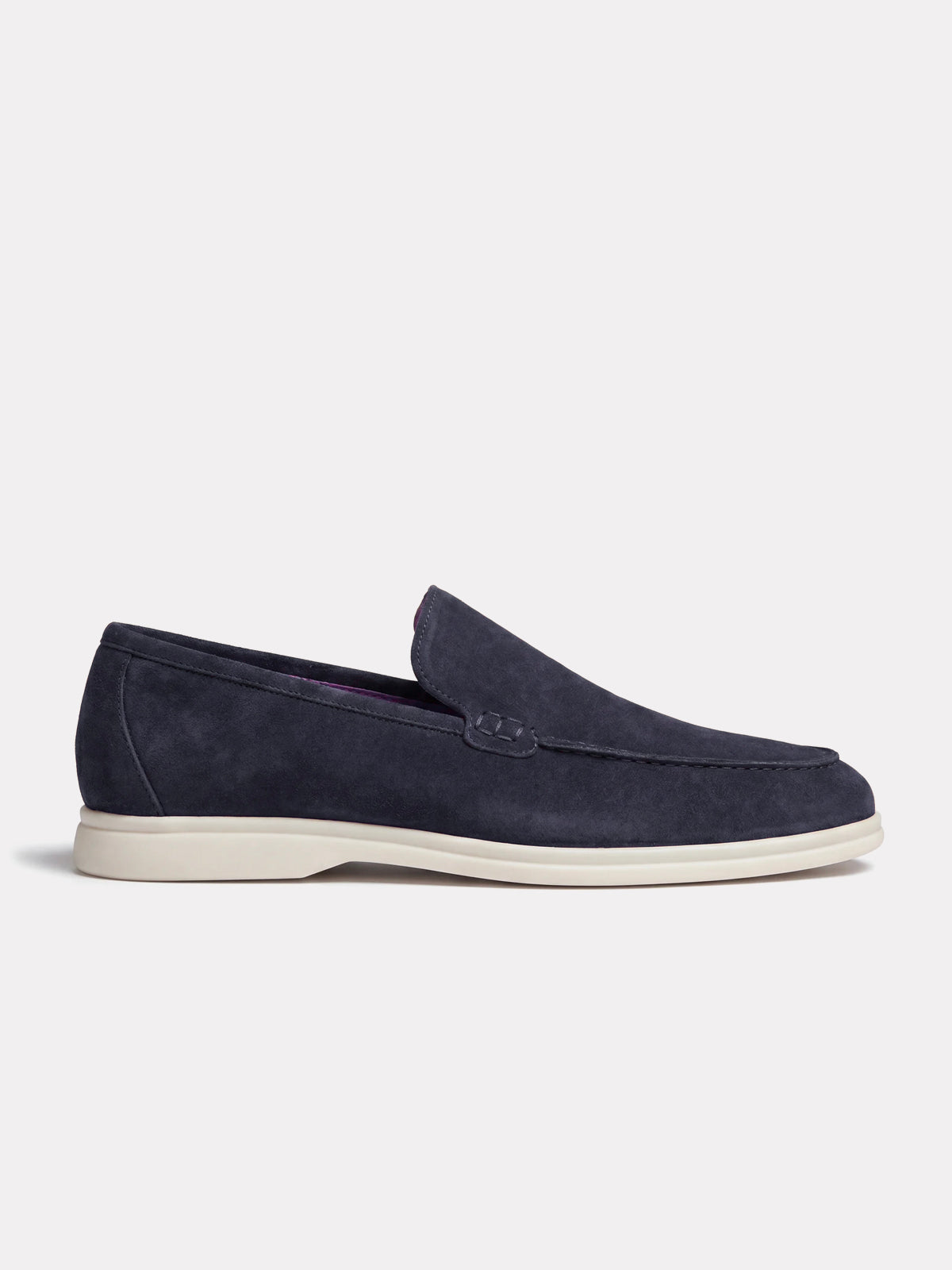 Mocasini bleumarin piele intoarsa