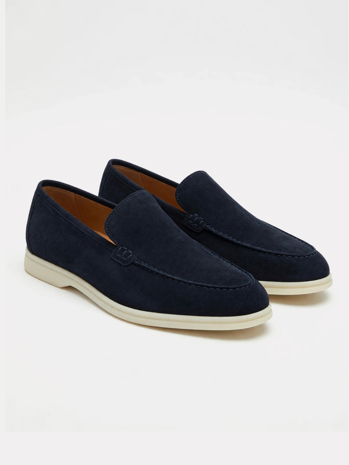 Mocasini bleumarin piele intoarsa